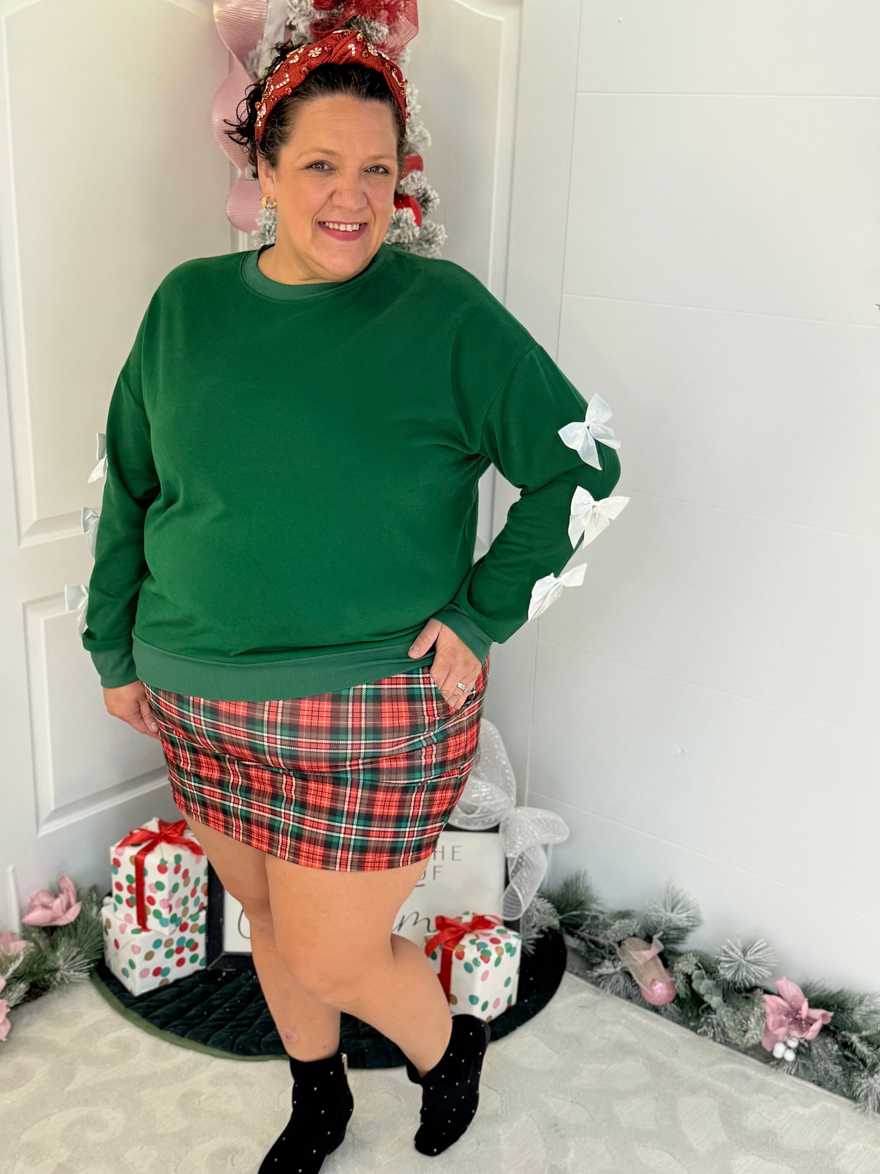 Jess Lea - Tied With Cheer Bow Sleeves Pullover-110 Long Sleeve Top-Jess Lea-The Lovely Closet, Women's Fashion Boutique in Alexandria, KY