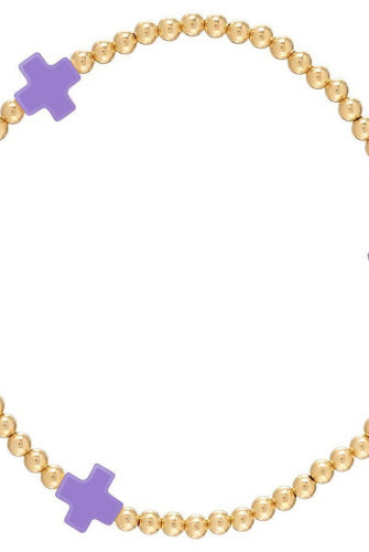 Signature Cross Gold Pattern 3mm Bead Bracelet-260 eNewton-eNewton-The Lovely Closet, Women's Fashion Boutique in Alexandria, KY