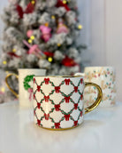Mary Square Mug - Holiday Trellis-350 Holiday-Mary Square-The Lovely Closet, Women's Fashion Boutique in Alexandria, KY