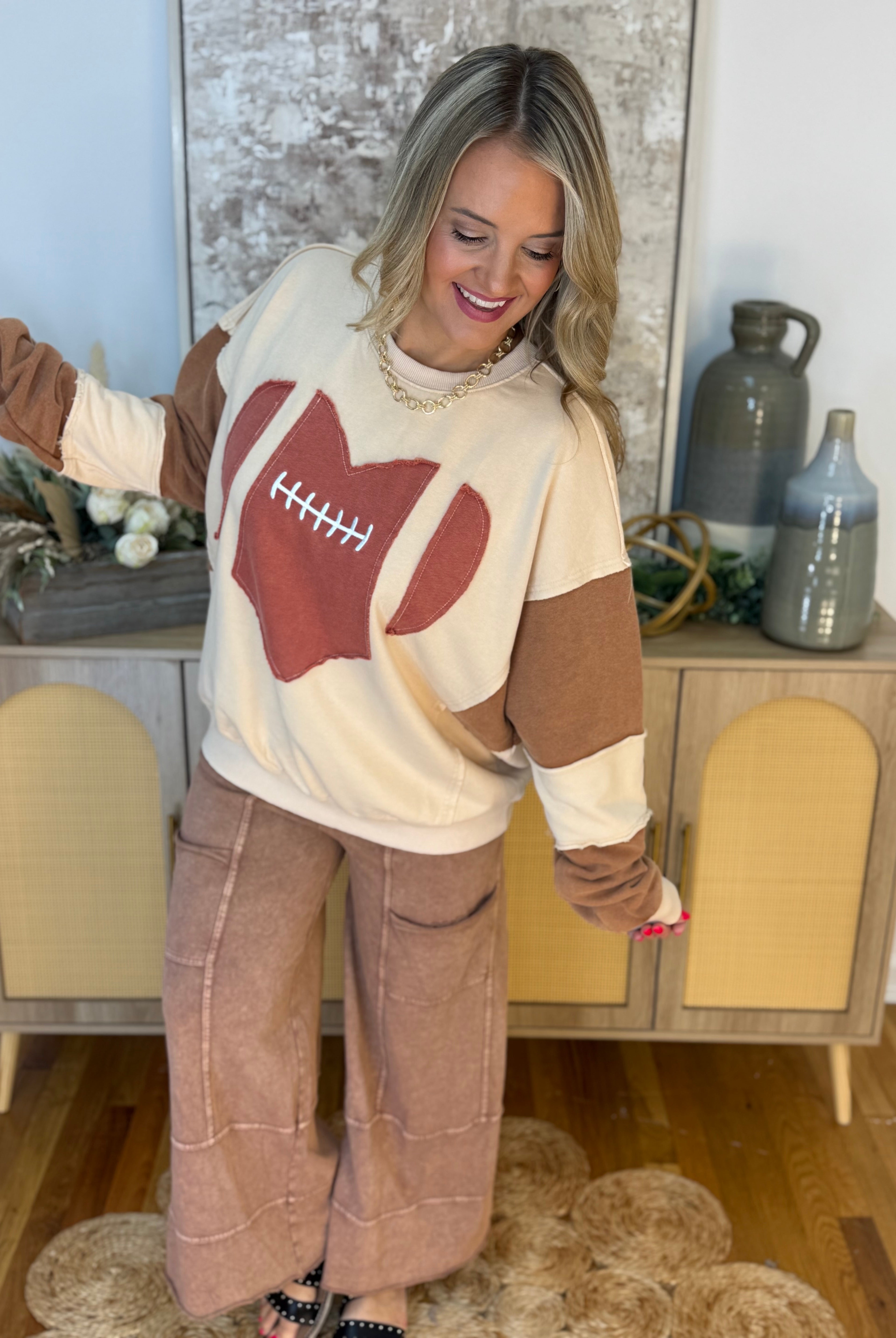 Sideline Sweetheart Pullover-110 Long Sleeve Top-easel-The Lovely Closet, Women's Fashion Boutique in Alexandria, KY