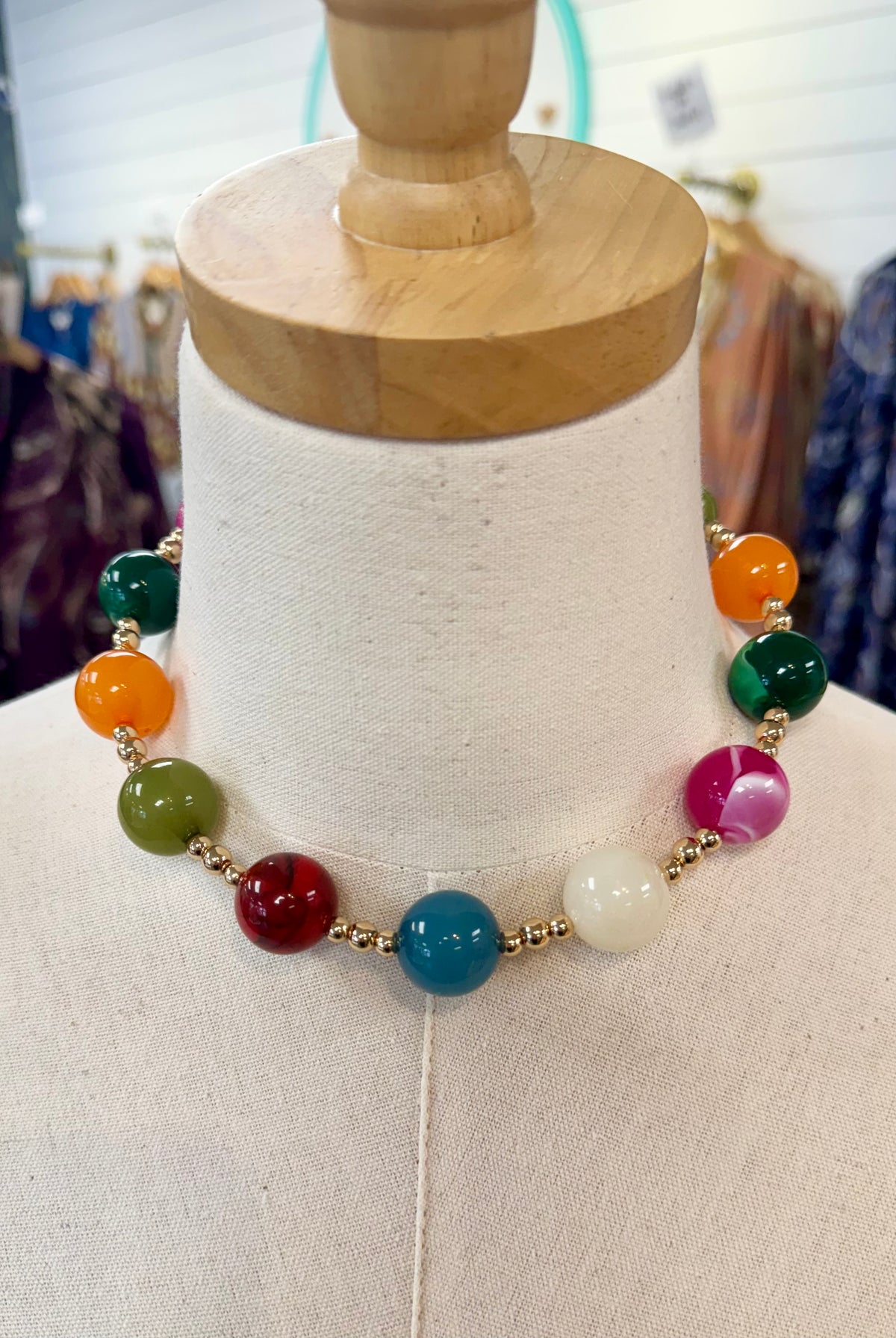 Fancy Berry Candy Bead Necklace-280 Accessories-Golden Stella-The Lovely Closet, Women's Fashion Boutique in Alexandria, KY