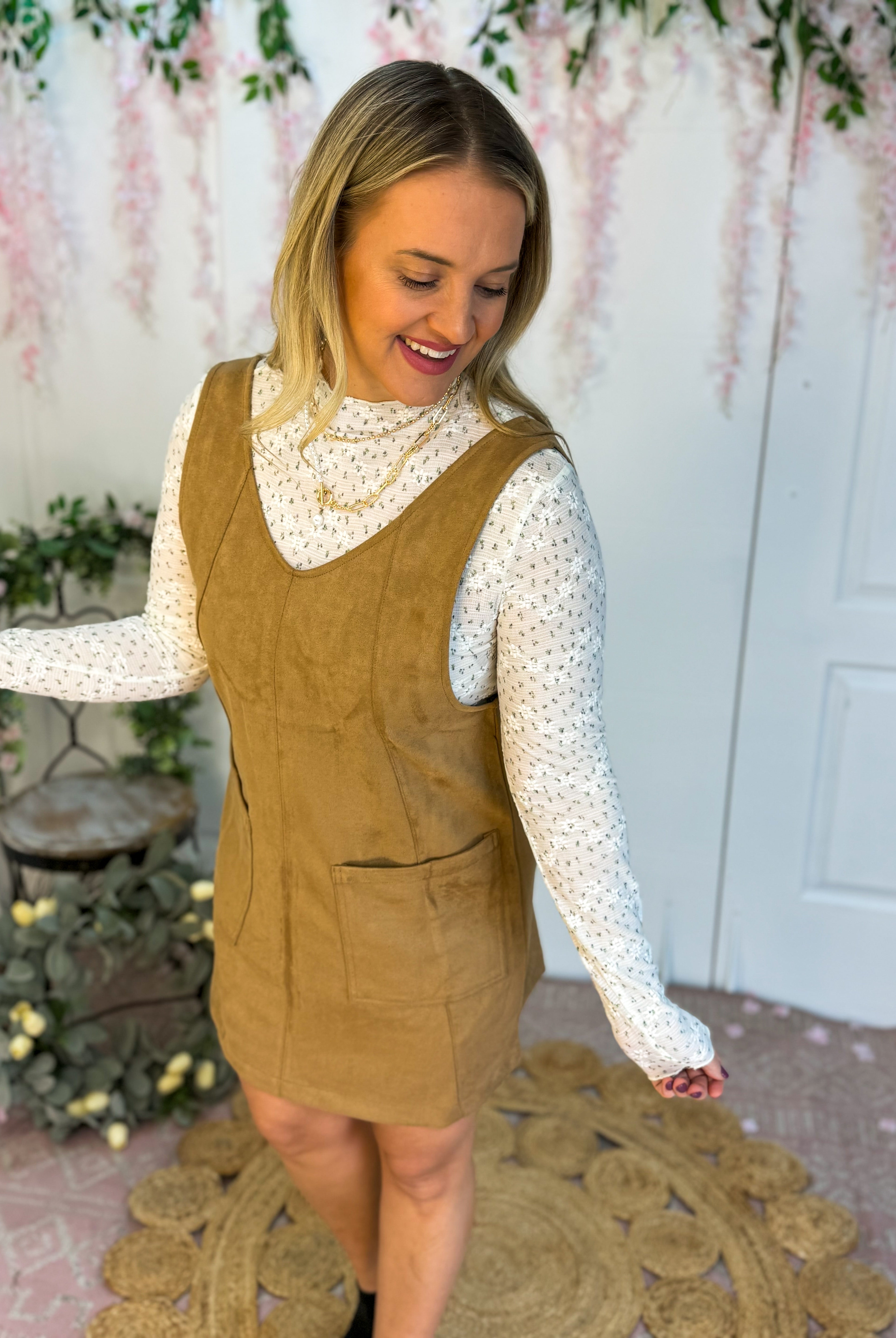 Sheer Ditsy Blue Floral Layering Top-110 Long Sleeve Top-The Lovely Closet-The Lovely Closet, Women's Fashion Boutique in Alexandria, KY