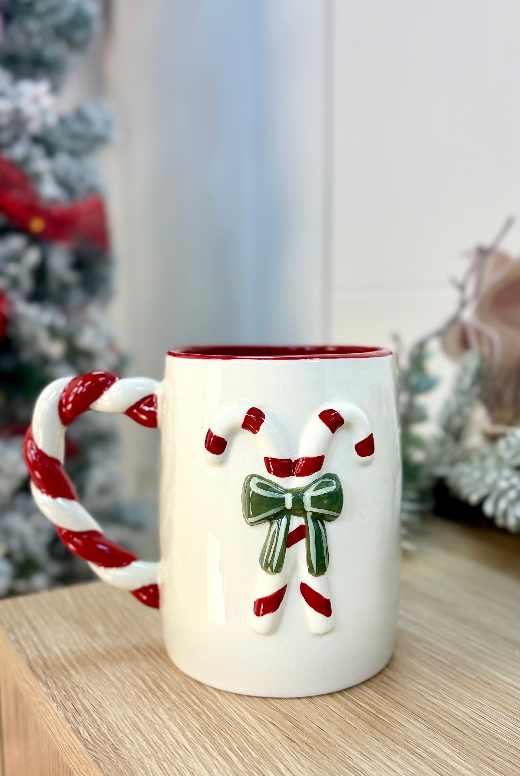 Sculpted Candy Cane Mug-350 Holiday-Mary Square-The Lovely Closet, Women's Fashion Boutique in Alexandria, KY