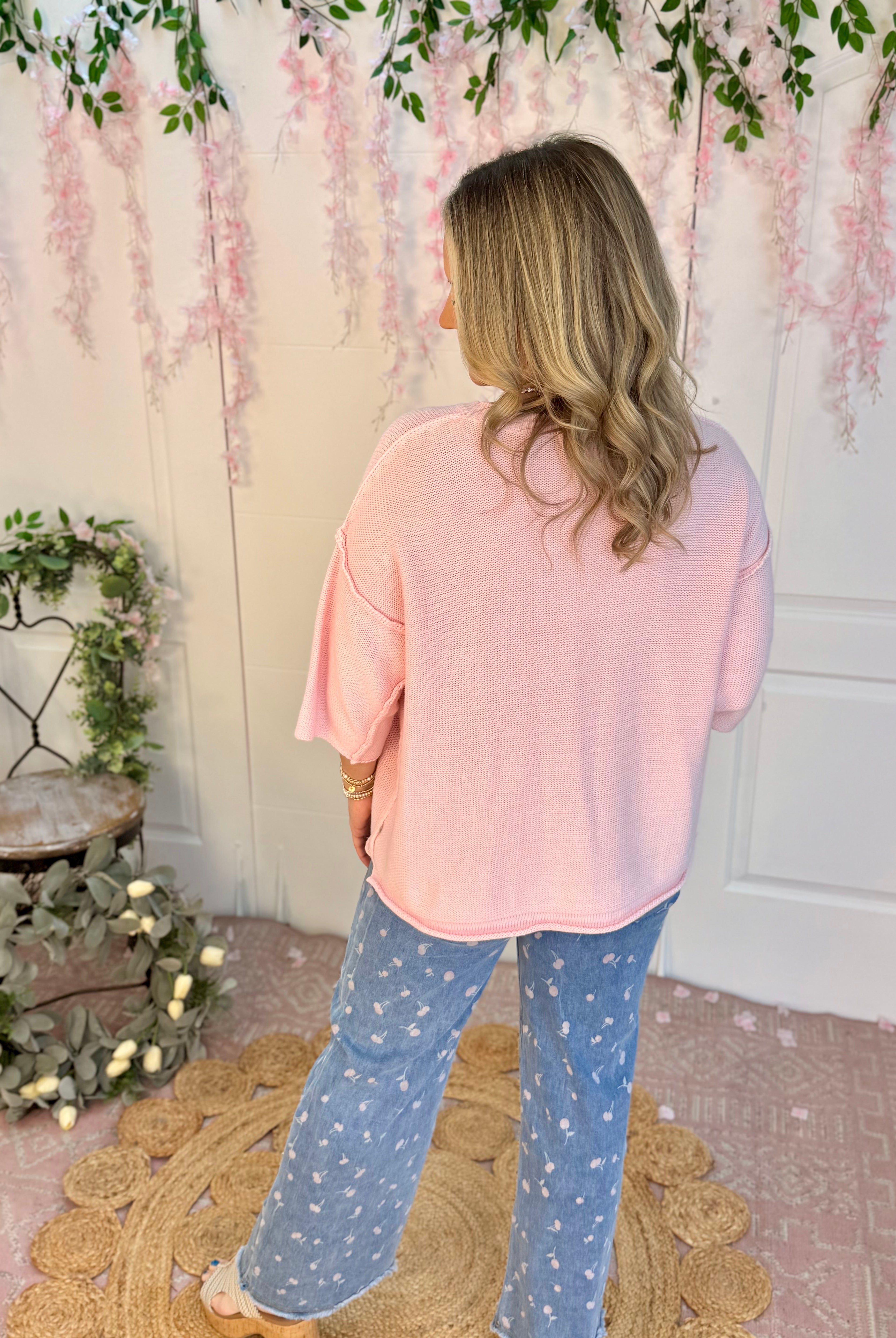 Spring Mornings Sweater - Pink-140 Sweaters-easel-The Lovely Closet, Women's Fashion Boutique in Alexandria, KY