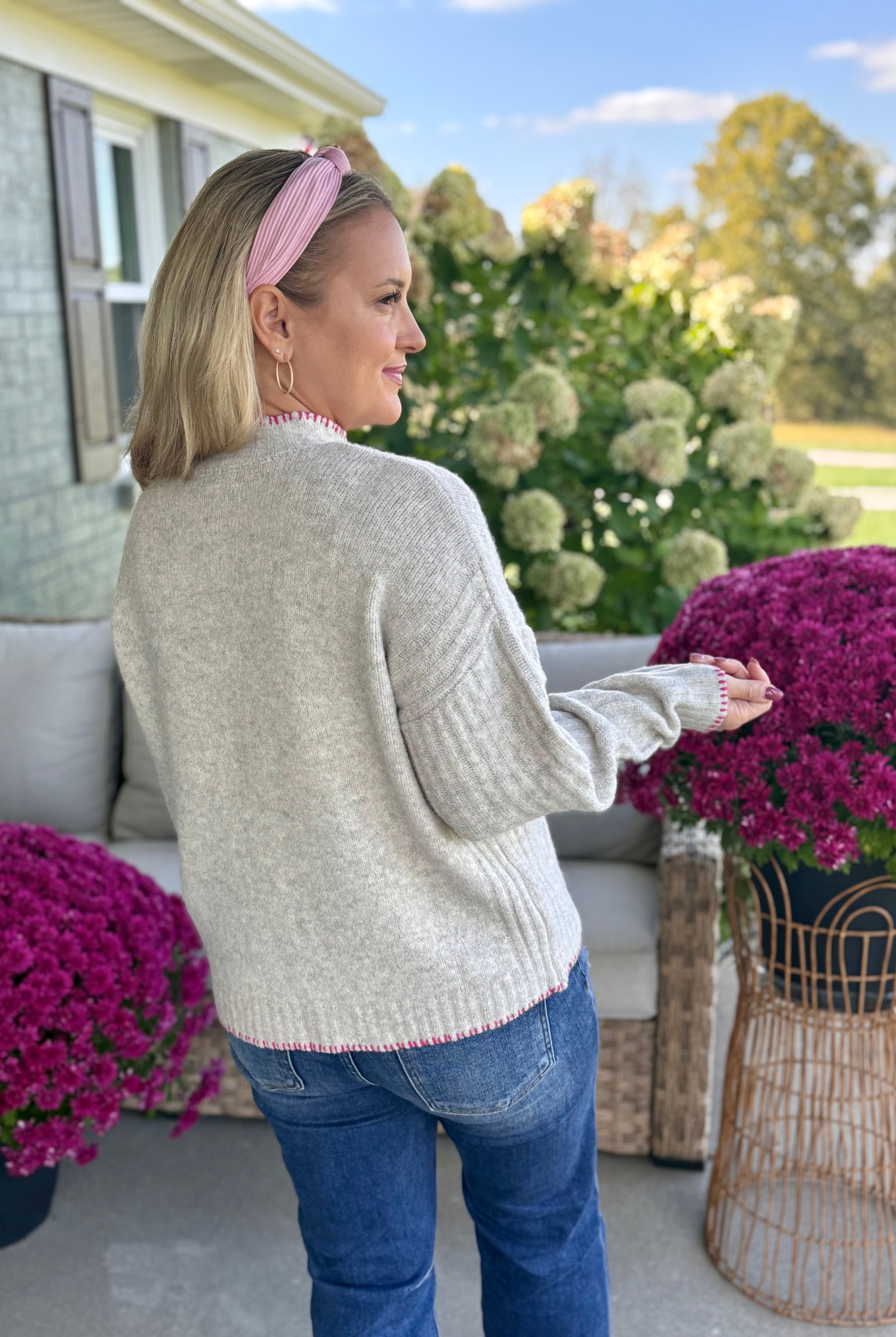 Touched by Pink Sweater-140 Sweaters-Donation Pink-The Lovely Closet, Women's Fashion Boutique in Alexandria, KY