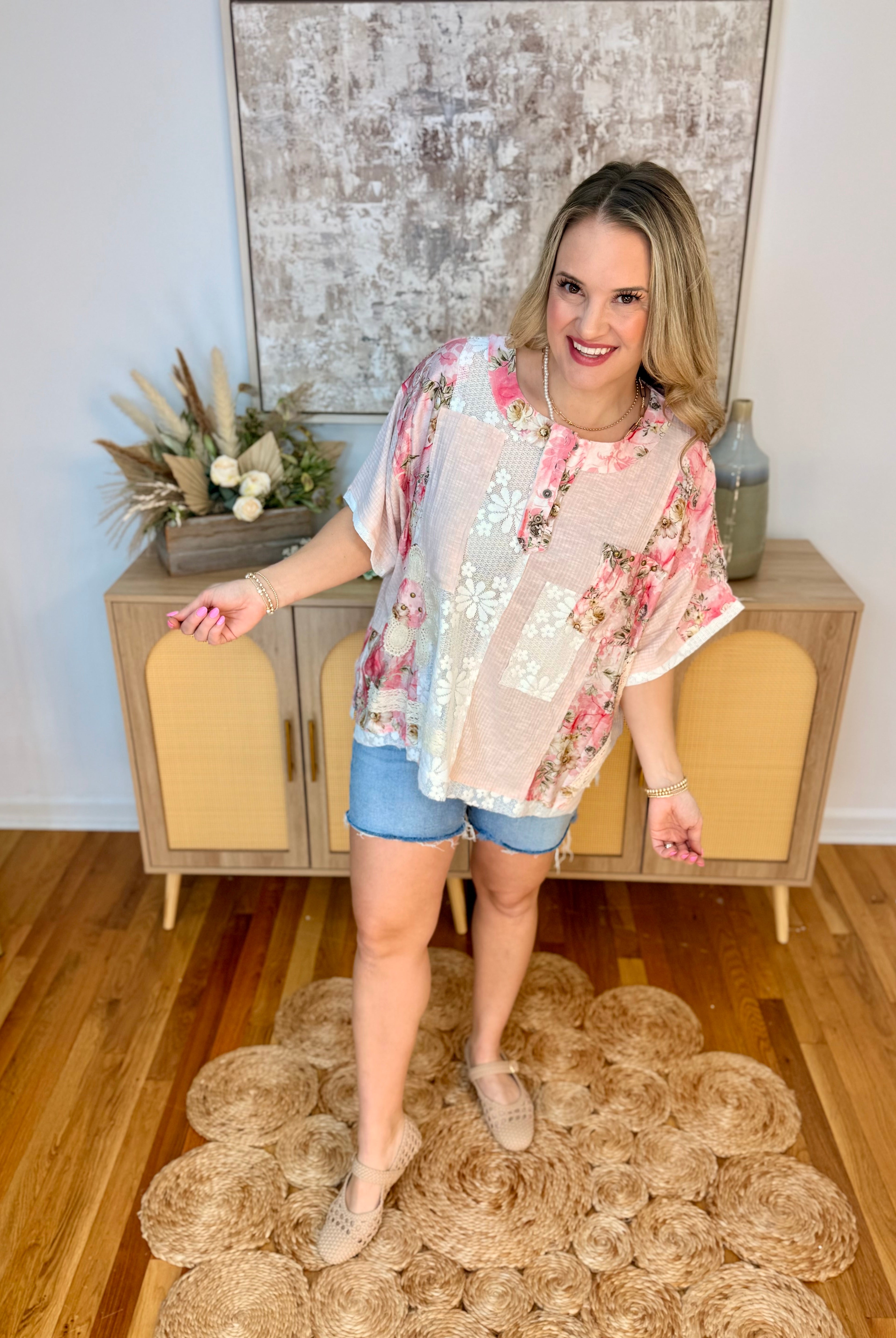 Floral Frenzy Top-100 Short Sleeve Tops-Pol Clothing-The Lovely Closet, Women's Fashion Boutique in Alexandria, KY