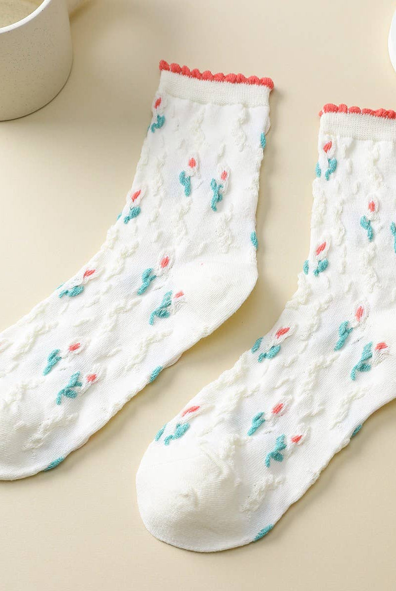Pretty Petals Socks-280 Accessories-JOSSLYN by wall to wall-The Lovely Closet, Women's Fashion Boutique in Alexandria, KY