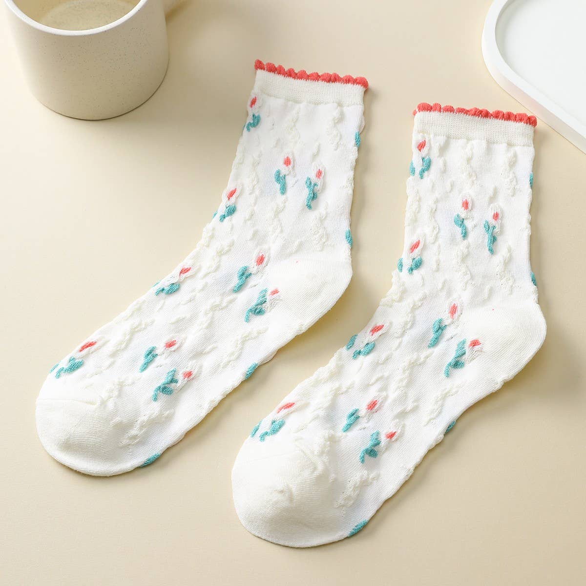 Pretty Petals Socks-280 Accessories-JOSSLYN by wall to wall-The Lovely Closet, Women's Fashion Boutique in Alexandria, KY