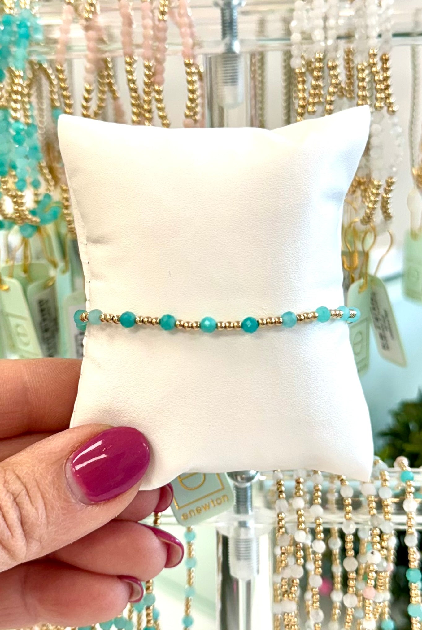 Sincerity Gold 3MM Gemstone Bracelet-260 eNewton-eNewton-The Lovely Closet, Women's Fashion Boutique in Alexandria, KY