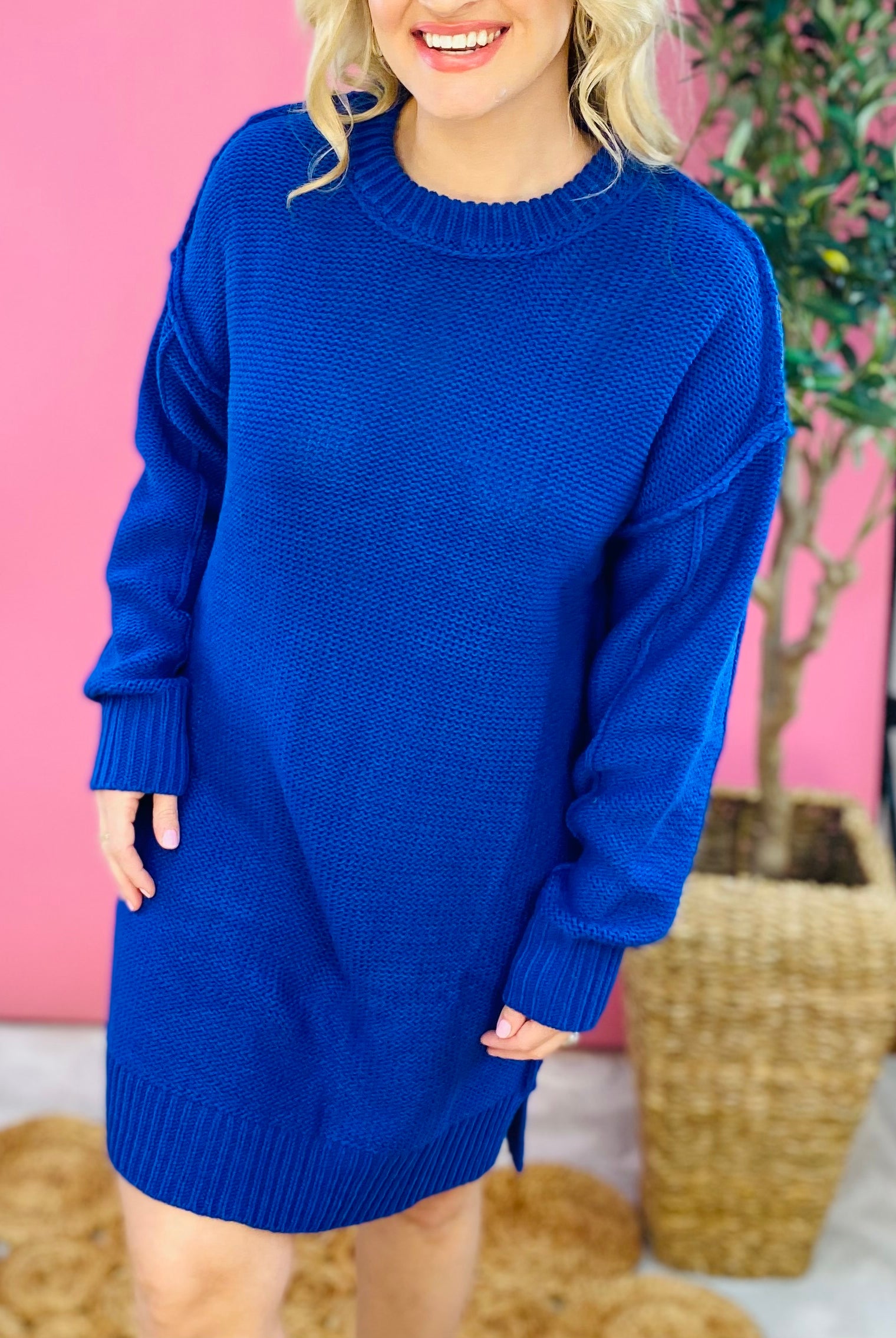 FINAL SALE - Date Night Sweater Dress - Royal Blue-999 History-very j-The Lovely Closet, Women's Fashion Boutique in Alexandria, KY