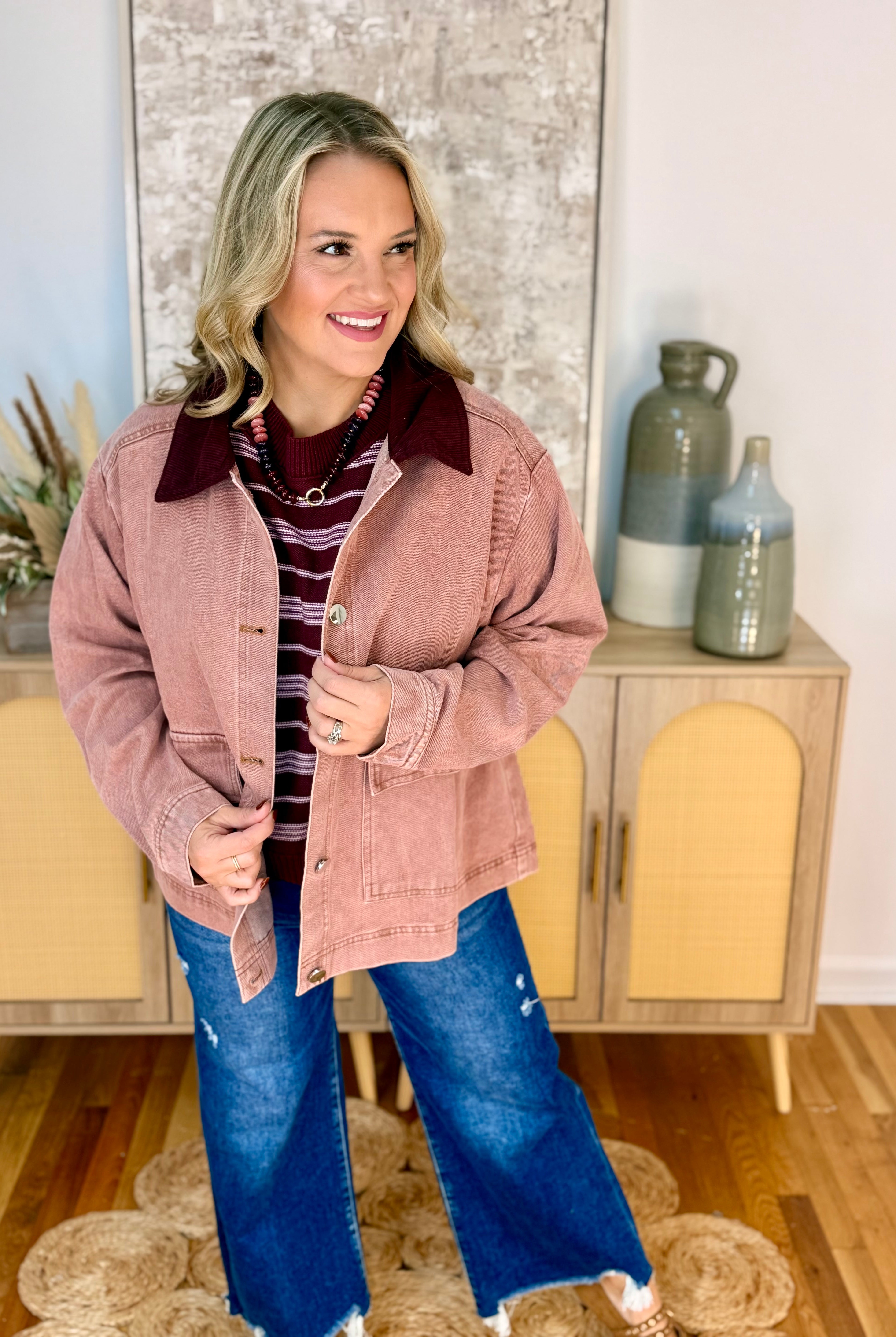 Rosewood Utility Jacket-170 Jackets/Outerwear-She + Sky-The Lovely Closet, Women's Fashion Boutique in Alexandria, KY