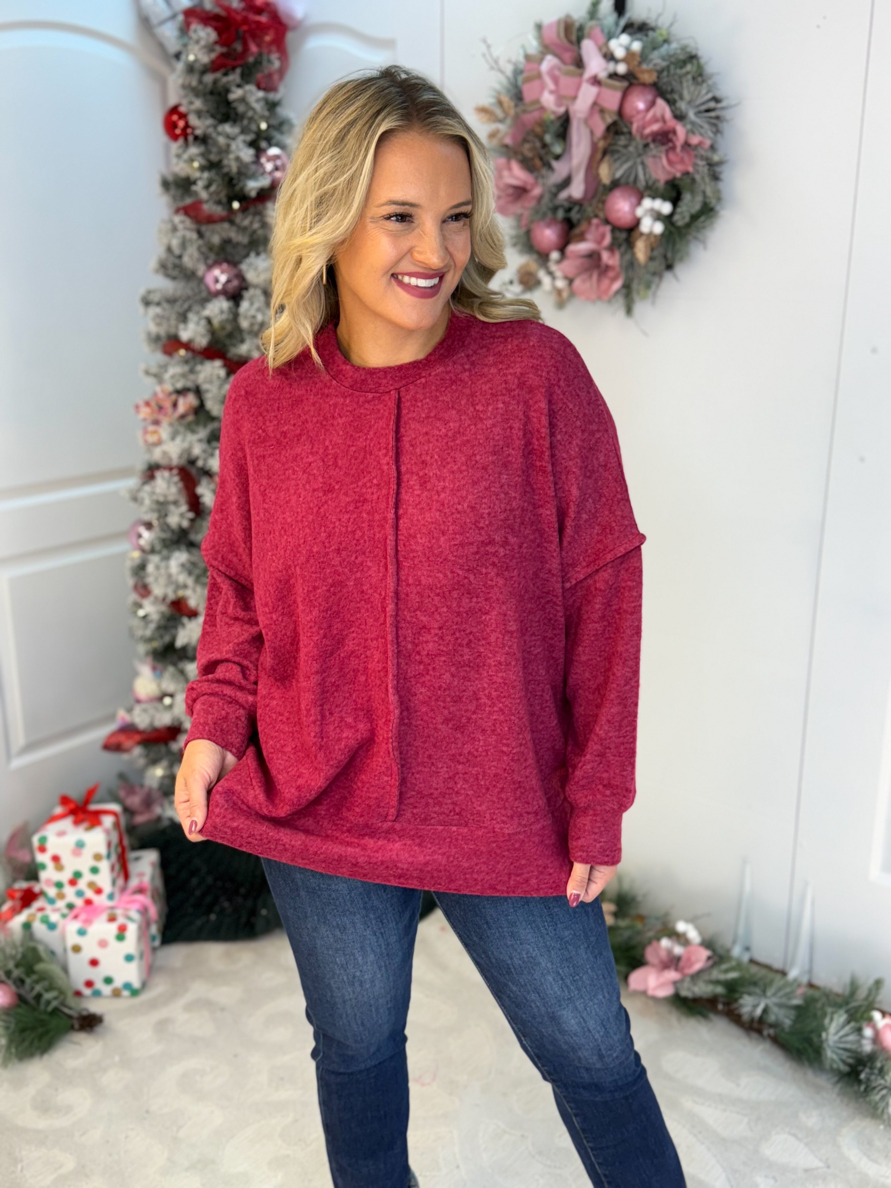 COLD SNAP TOP-110 Long Sleeve Top-zenana-The Lovely Closet, Women's Fashion Boutique in Alexandria, KY