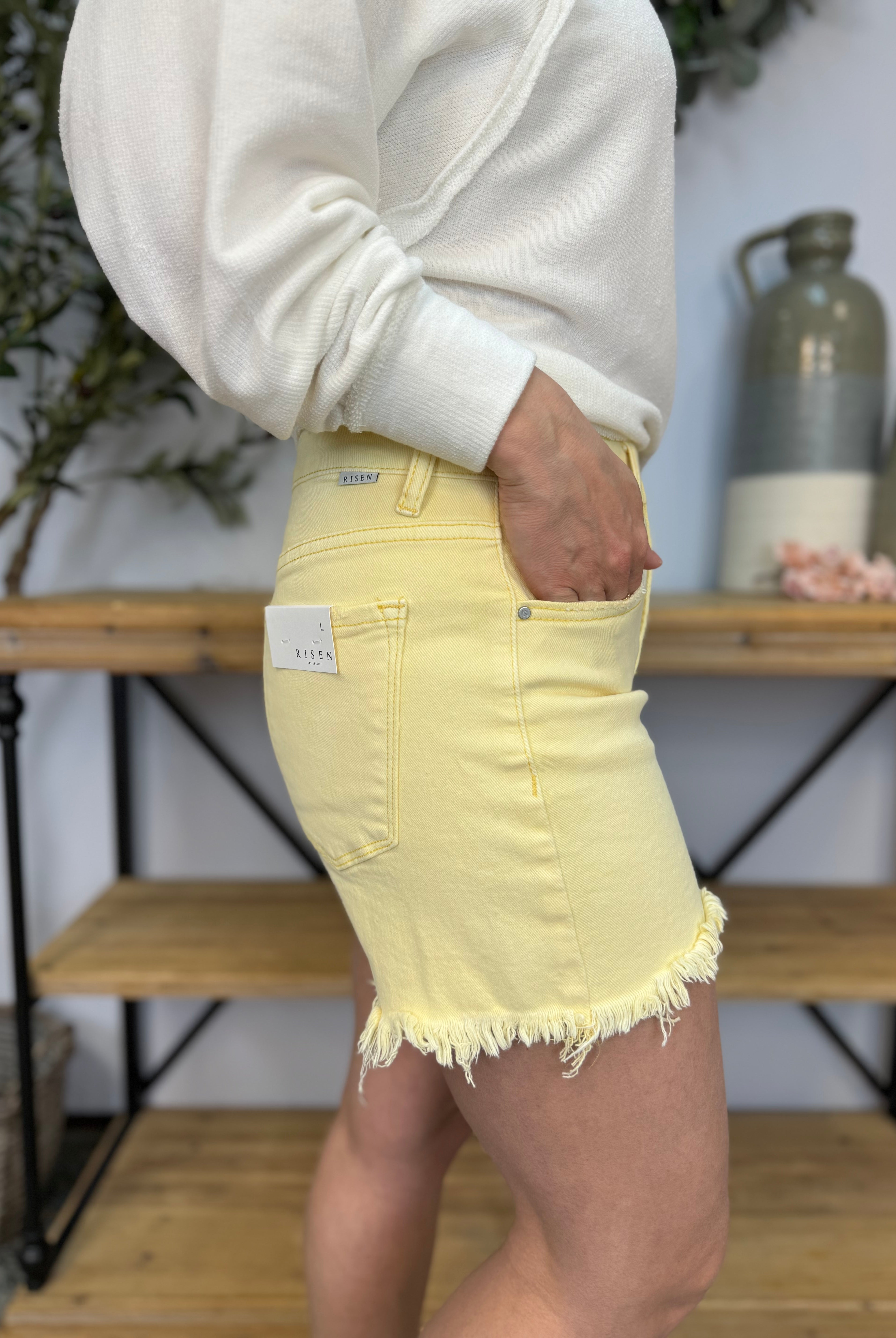 Let the Sunshine Risen Shorts-230 Skirts/Shorts-Risen-The Lovely Closet, Women's Fashion Boutique in Alexandria, KY