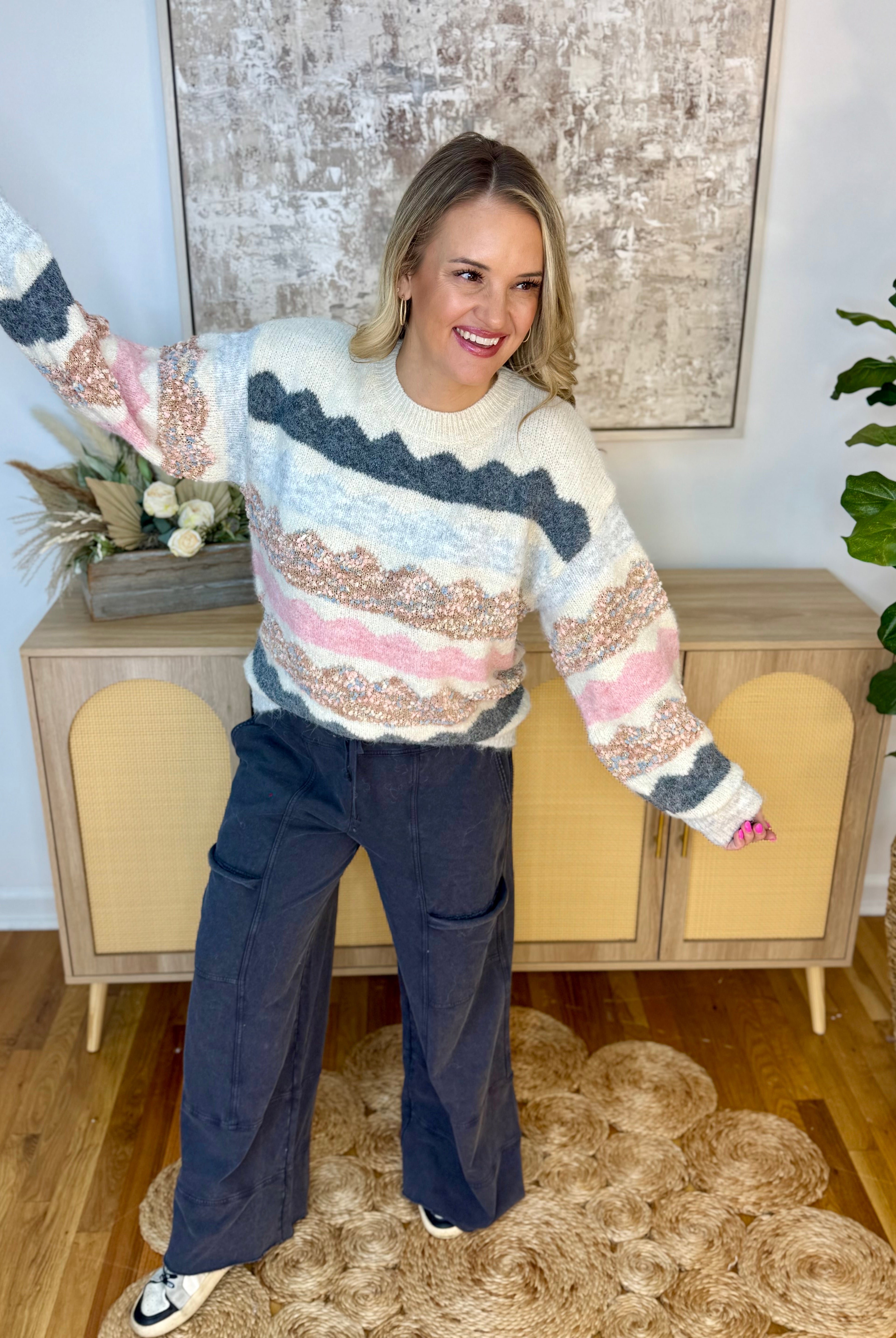 Cozy Knitted Sweater-140 Sweaters-Vine & Love-The Lovely Closet, Women's Fashion Boutique in Alexandria, KY