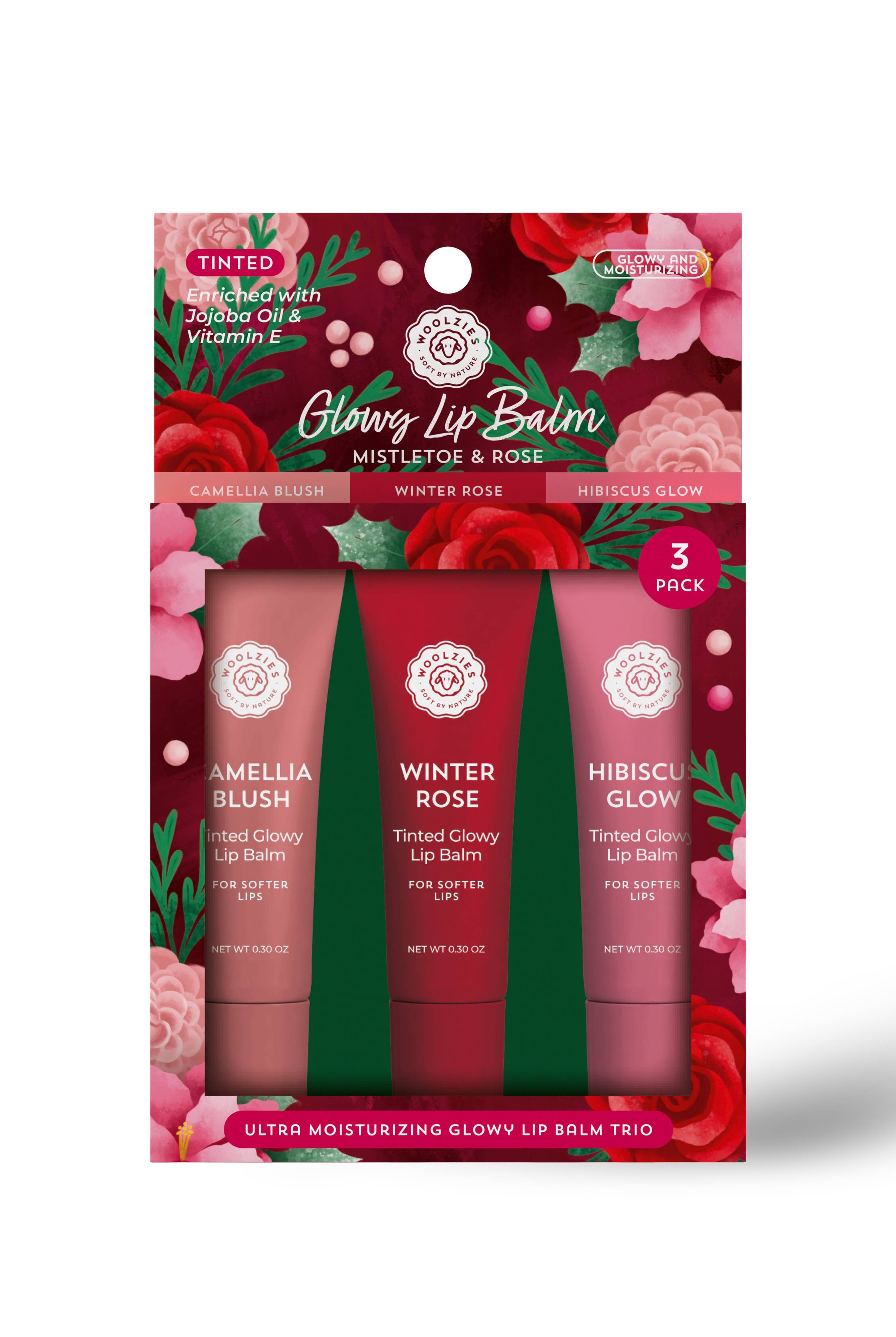 Mistletoe & Rose Glowy Lip Balm Trio-350 Holiday-Woolzies-The Lovely Closet, Women's Fashion Boutique in Alexandria, KY