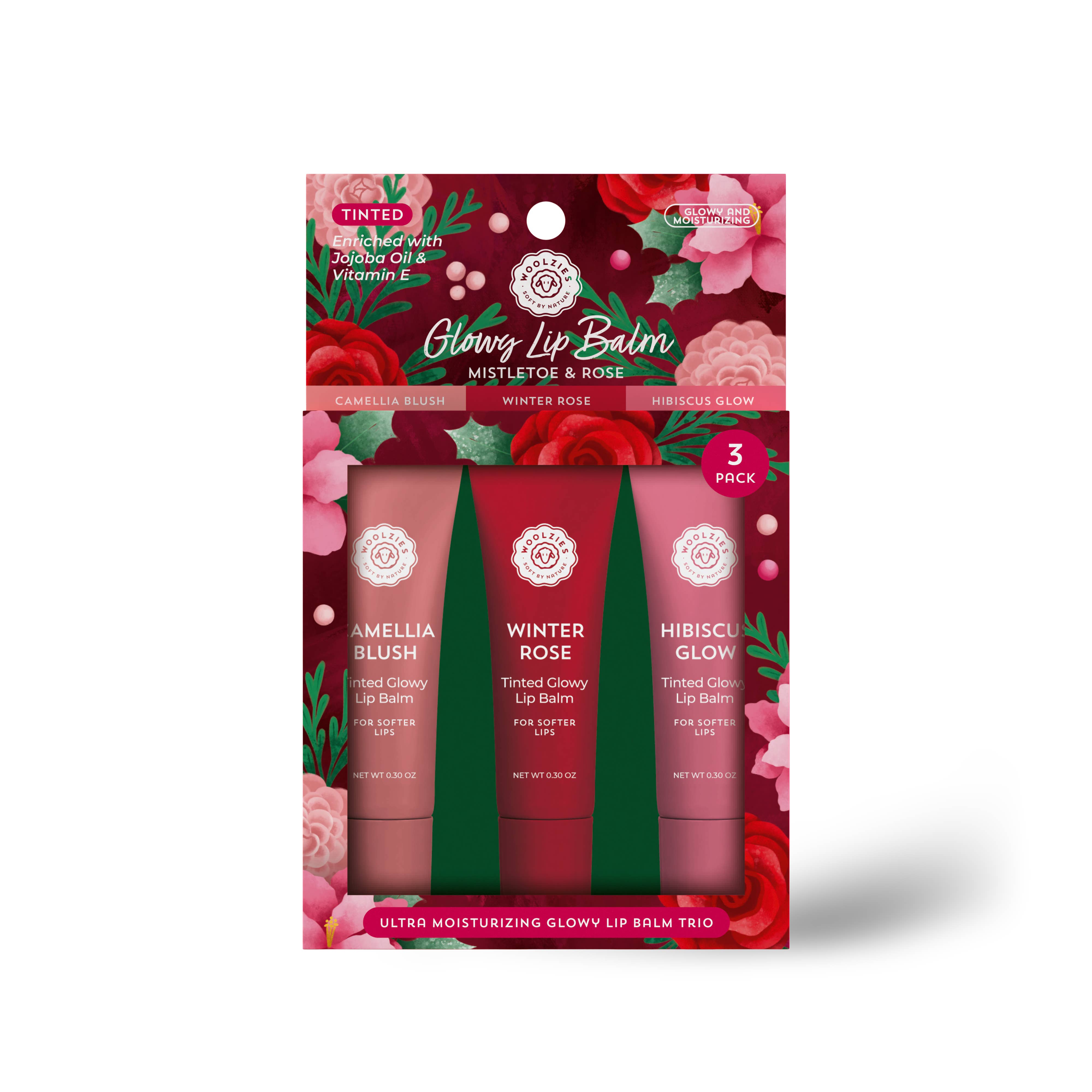 Mistletoe & Rose Glowy Lip Balm Trio-350 Holiday-Woolzies-The Lovely Closet, Women's Fashion Boutique in Alexandria, KY
