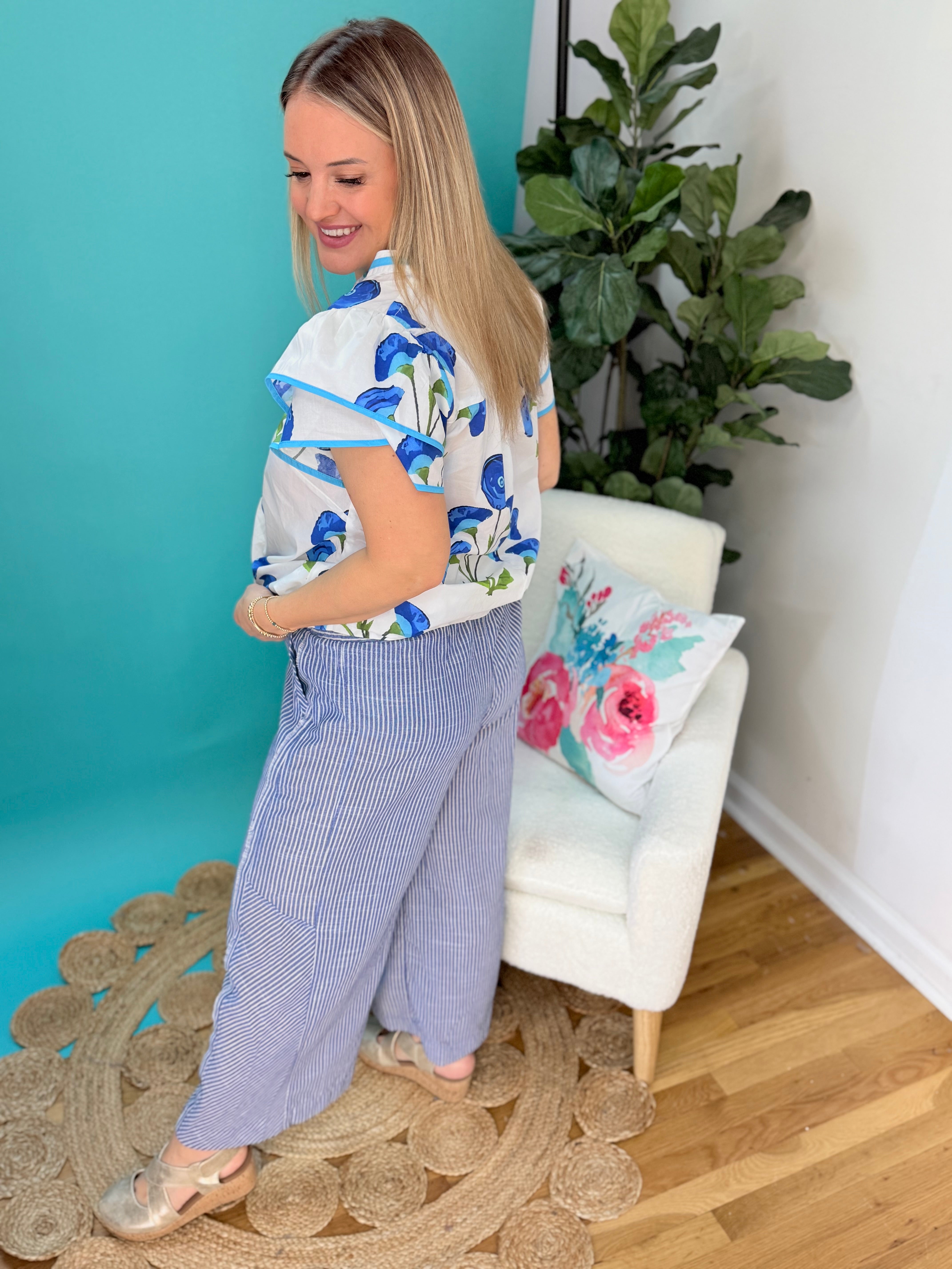 Wildflower Whisper Blouse-100 Short Sleeve Tops-Umgee-The Lovely Closet, Women's Fashion Boutique in Alexandria, KY