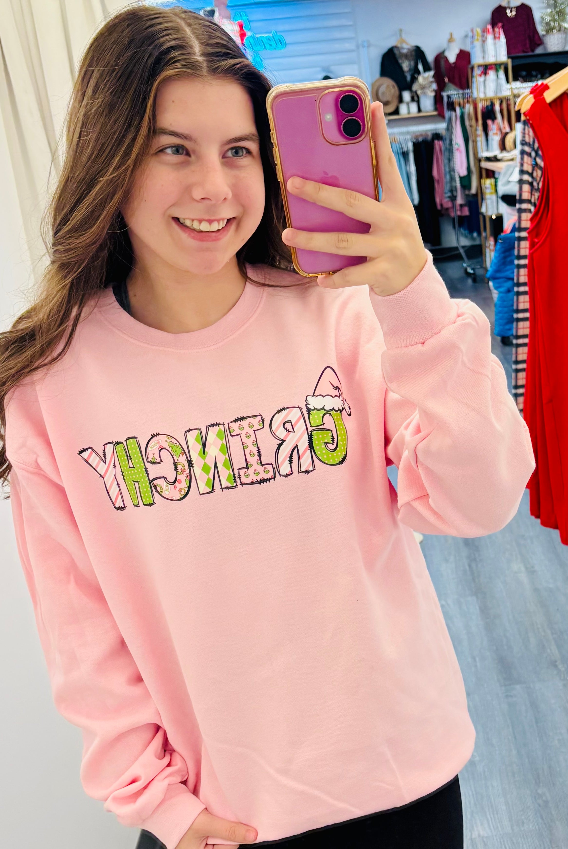 Grinchy Crewneck-130 Graphics-The Lovely Closet-The Lovely Closet, Women's Fashion Boutique in Alexandria, KY