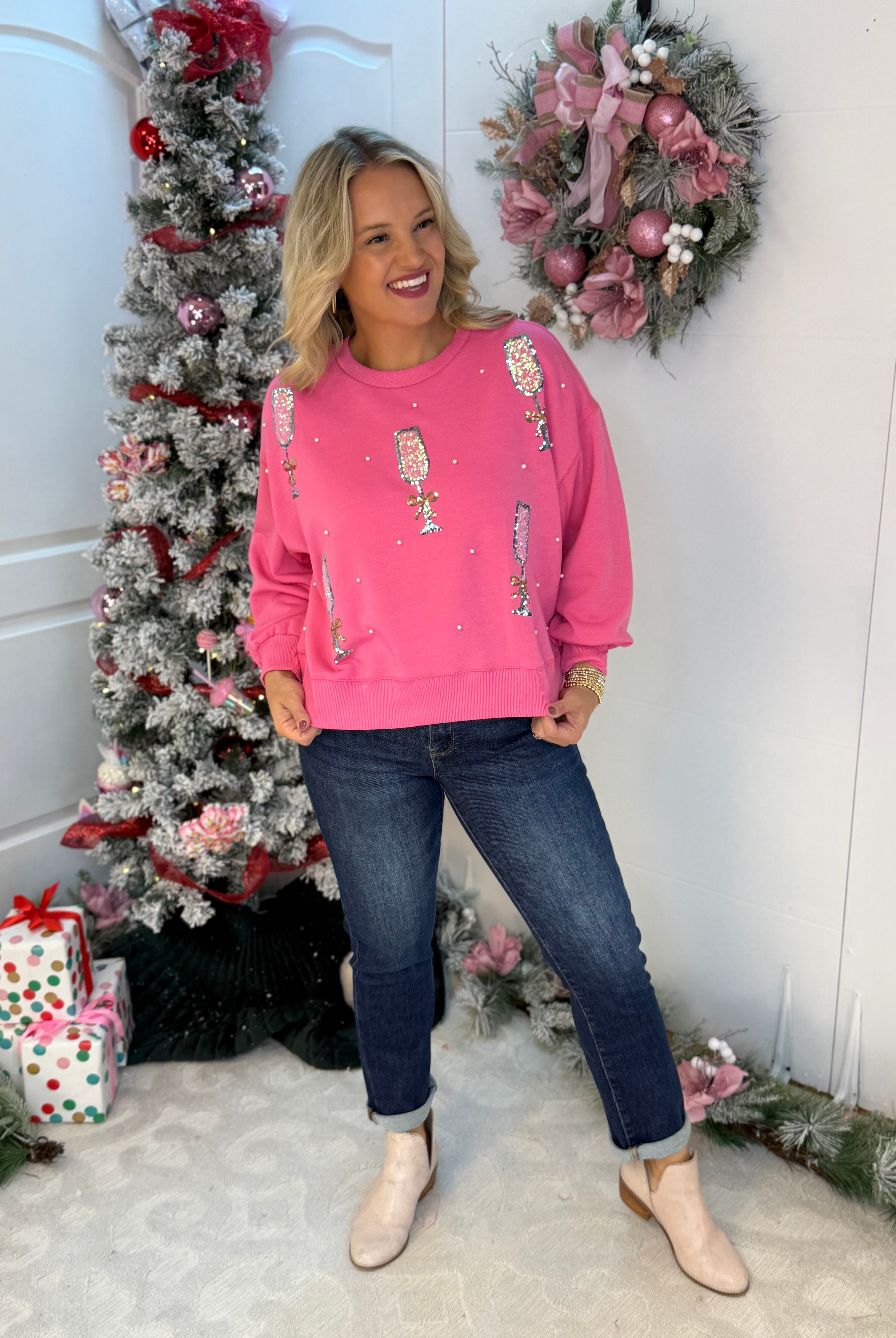Millie Cheers Pullover-150 Sweatshirts-Mary Square-The Lovely Closet, Women's Fashion Boutique in Alexandria, KY