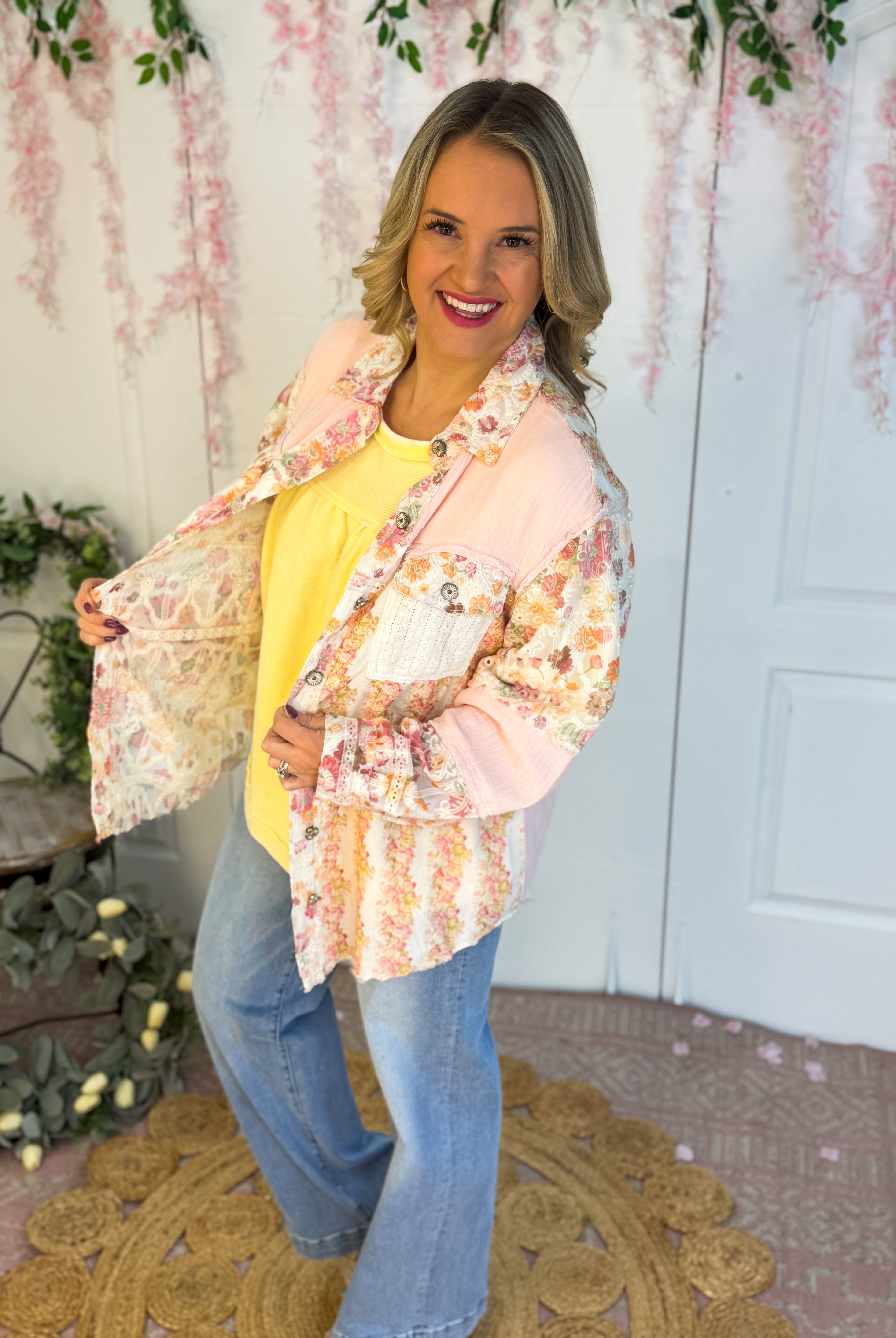 The Blush Edit Shirt Jacket-110 Long Sleeve Top-Pol Clothing-The Lovely Closet, Women's Fashion Boutique in Alexandria, KY