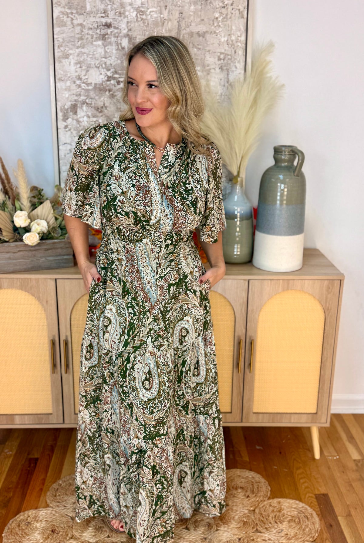 Seasonal Statement Maxi Dress-180 Dresses-She + Sky-The Lovely Closet, Women's Fashion Boutique in Alexandria, KY
