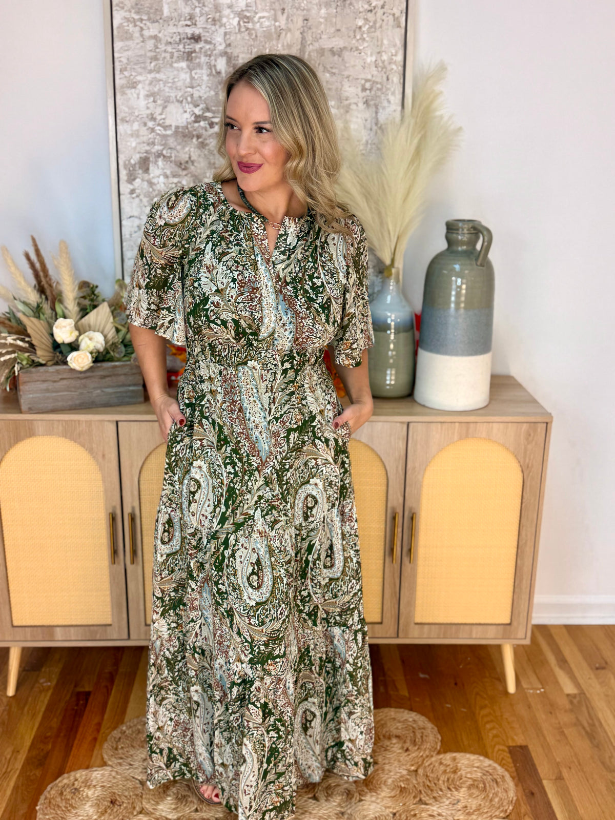 Seasonal Statement Maxi Dress-180 Dresses-She + Sky-The Lovely Closet, Women's Fashion Boutique in Alexandria, KY