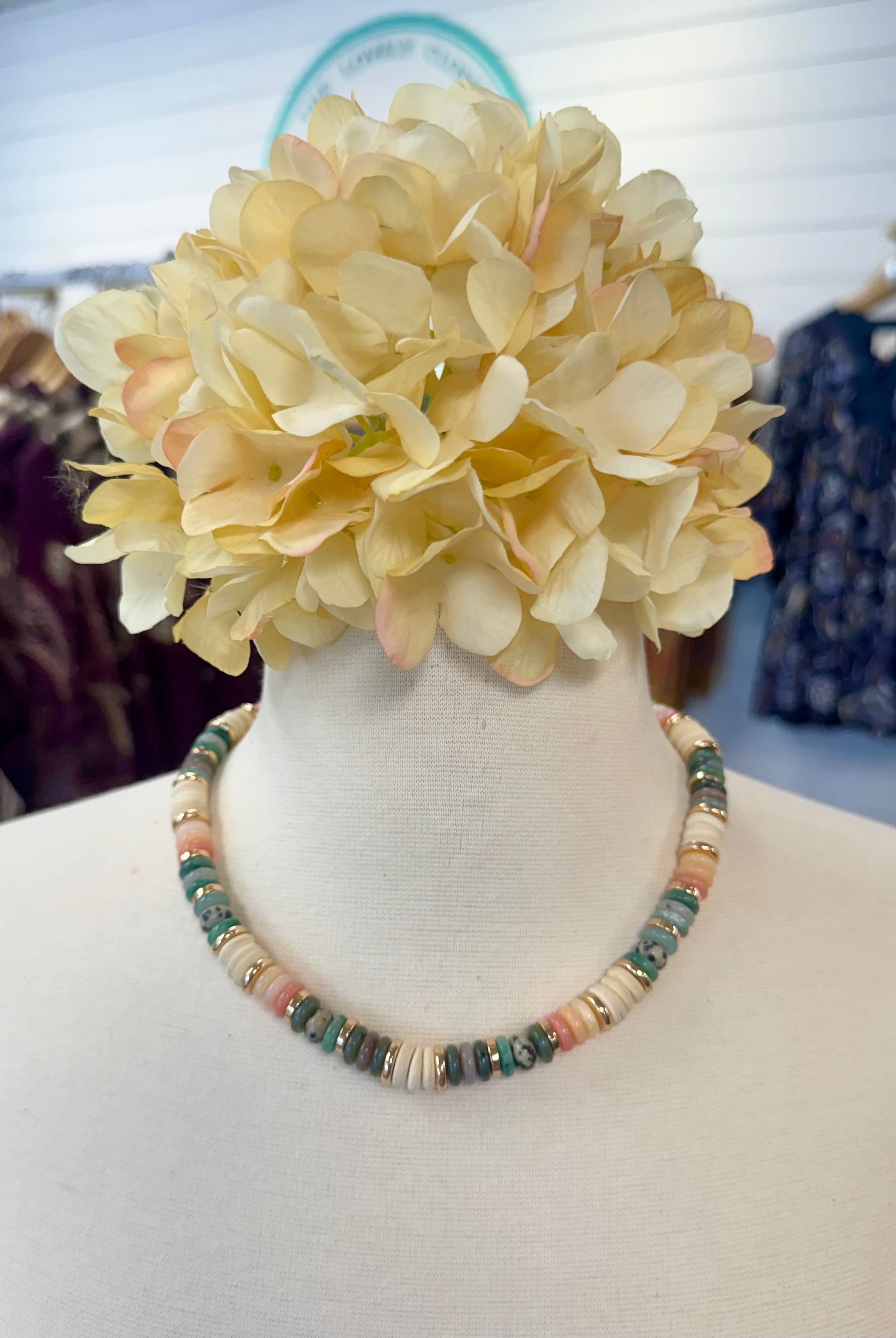 Jade Caramel Candy Bead Necklace-280 Accessories-Golden Stella-The Lovely Closet, Women's Fashion Boutique in Alexandria, KY