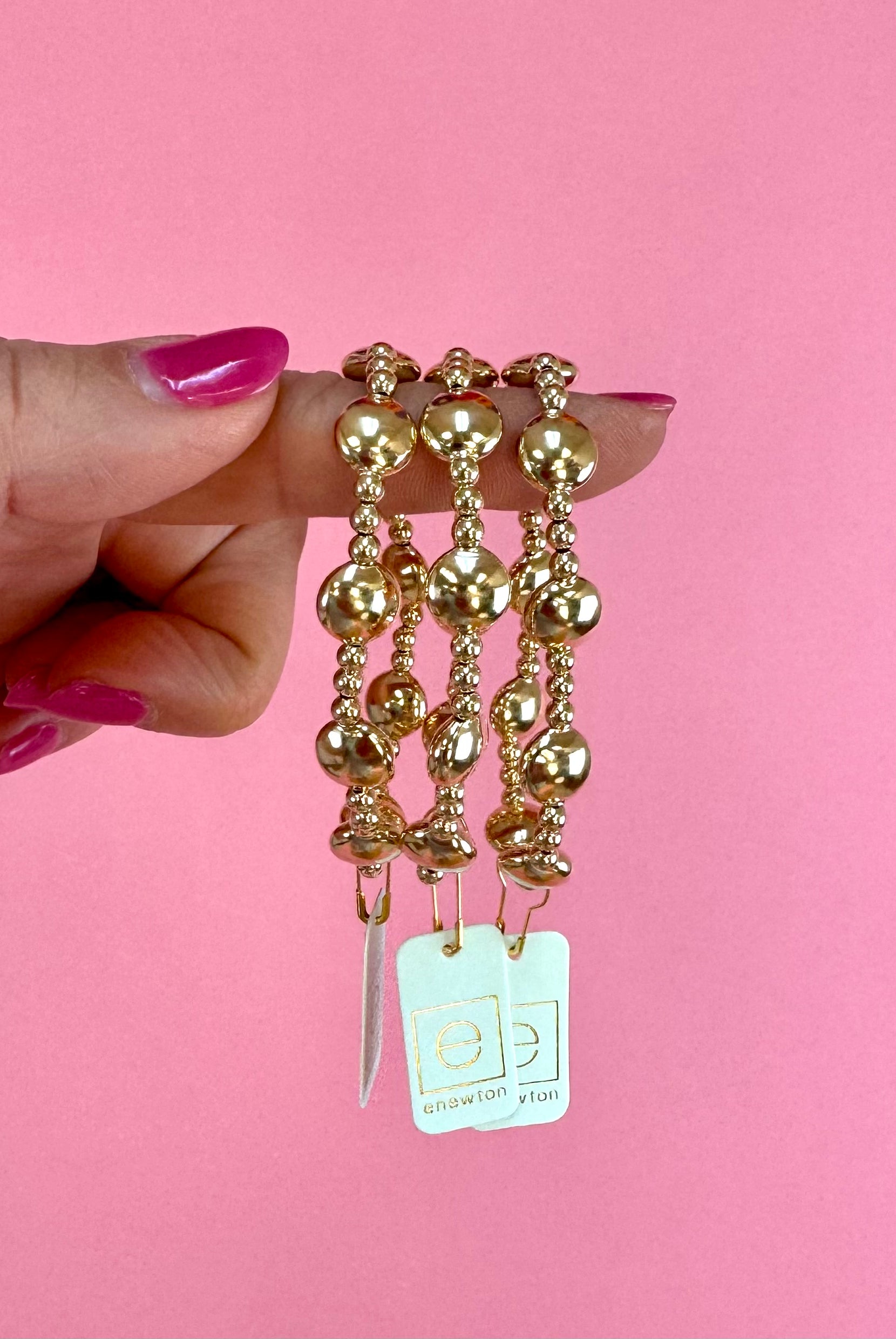 Honesty Sincerity 10mm Gold Bracelet-260 eNewton-eNewton-The Lovely Closet, Women's Fashion Boutique in Alexandria, KY