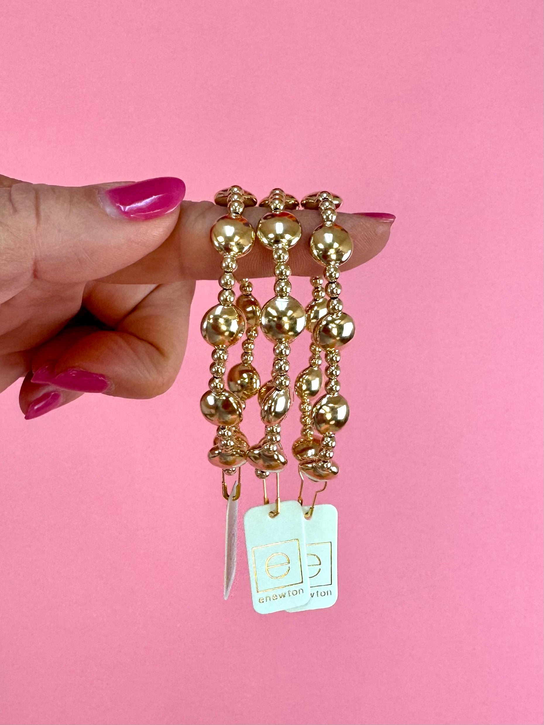 Honesty Sincerity 10mm Gold Bracelet-260 eNewton-eNewton-The Lovely Closet, Women's Fashion Boutique in Alexandria, KY