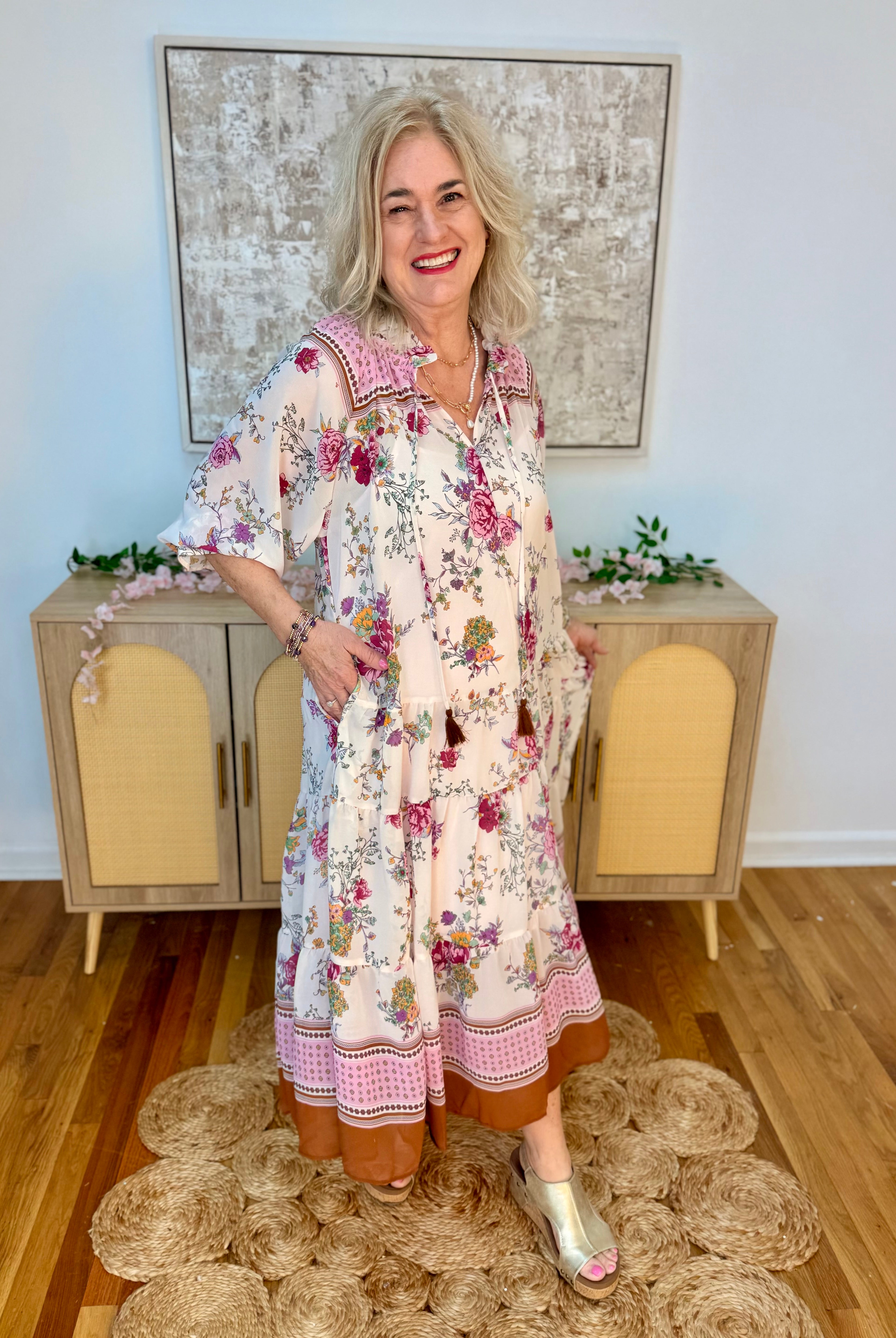 Garden Breeze Midi Dress-180 Dresses-easel-The Lovely Closet, Women's Fashion Boutique in Alexandria, KY