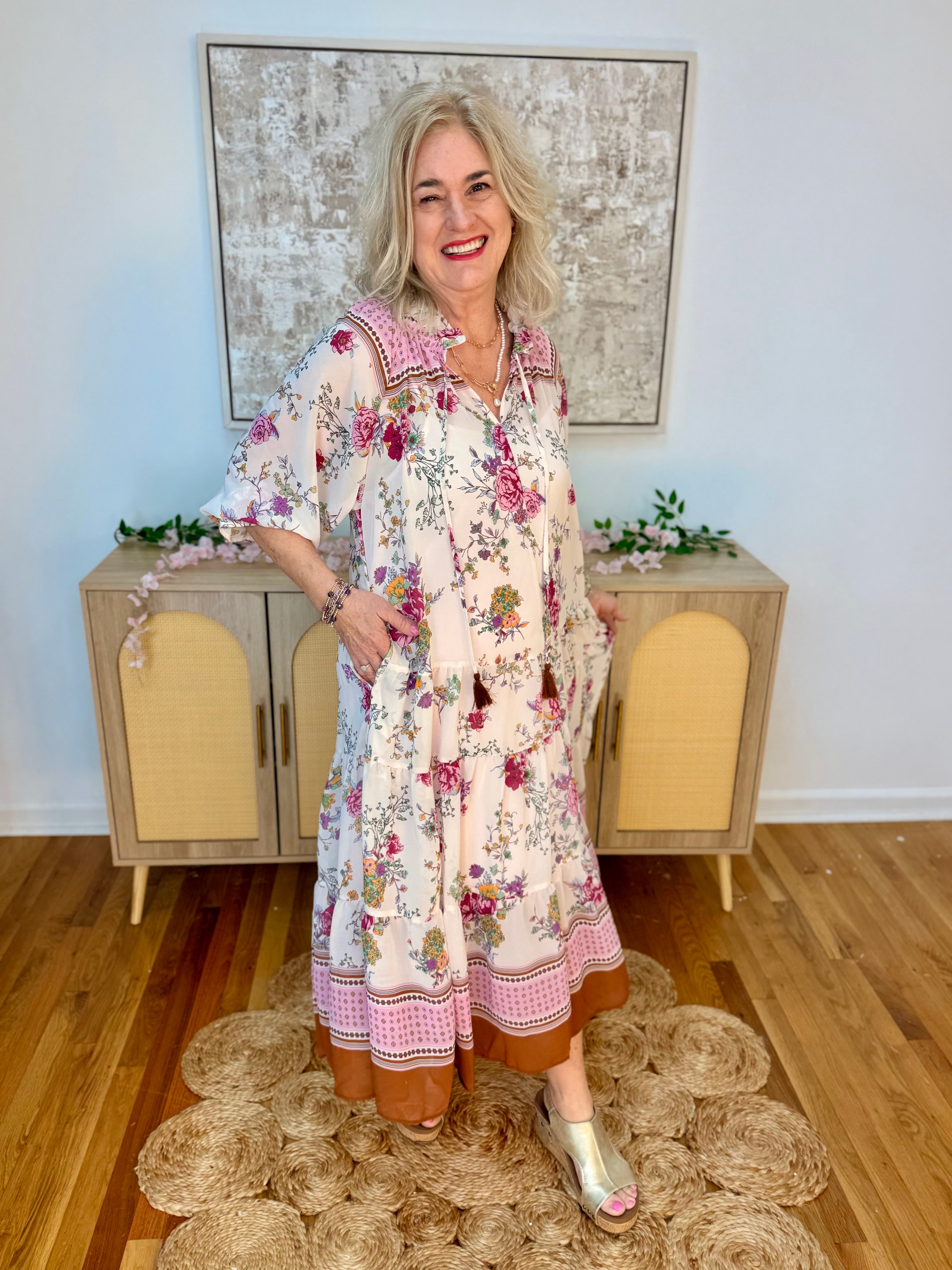 Garden Breeze Midi Dress-180 Dresses-easel-The Lovely Closet, Women's Fashion Boutique in Alexandria, KY