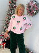 Millie Wreaths Pullover-150 Sweatshirts-Mary Square-The Lovely Closet, Women's Fashion Boutique in Alexandria, KY