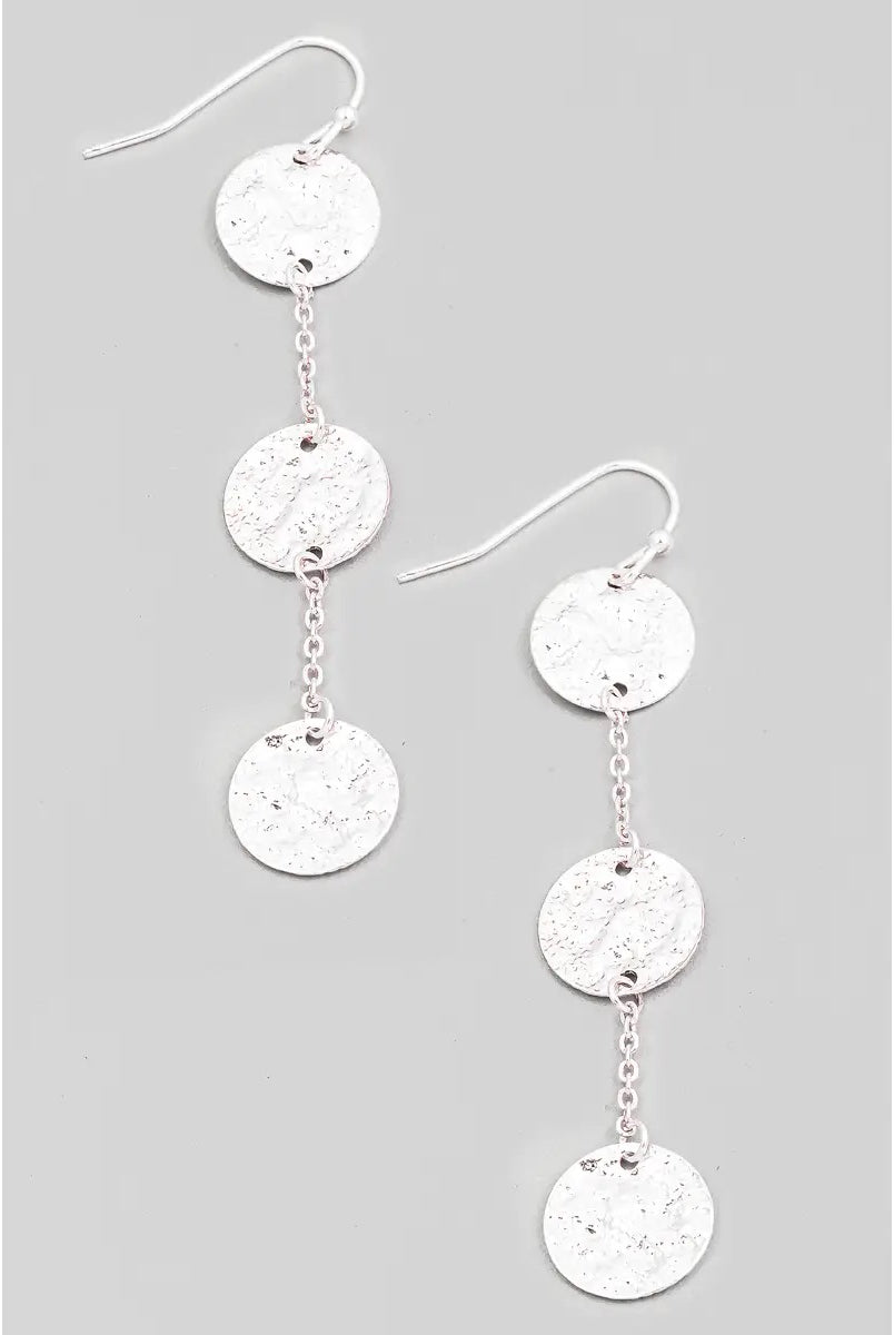 Hammered Silver Drop Earrings-250 Jewelry-Fame-The Lovely Closet, Women's Fashion Boutique in Alexandria, KY
