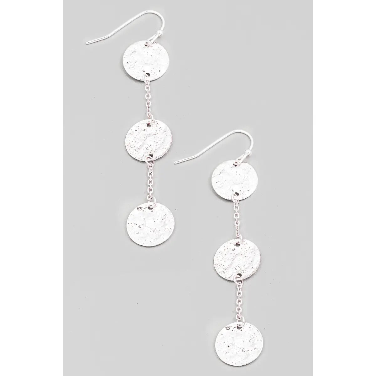 Hammered Silver Drop Earrings-250 Jewelry-Fame-The Lovely Closet, Women's Fashion Boutique in Alexandria, KY