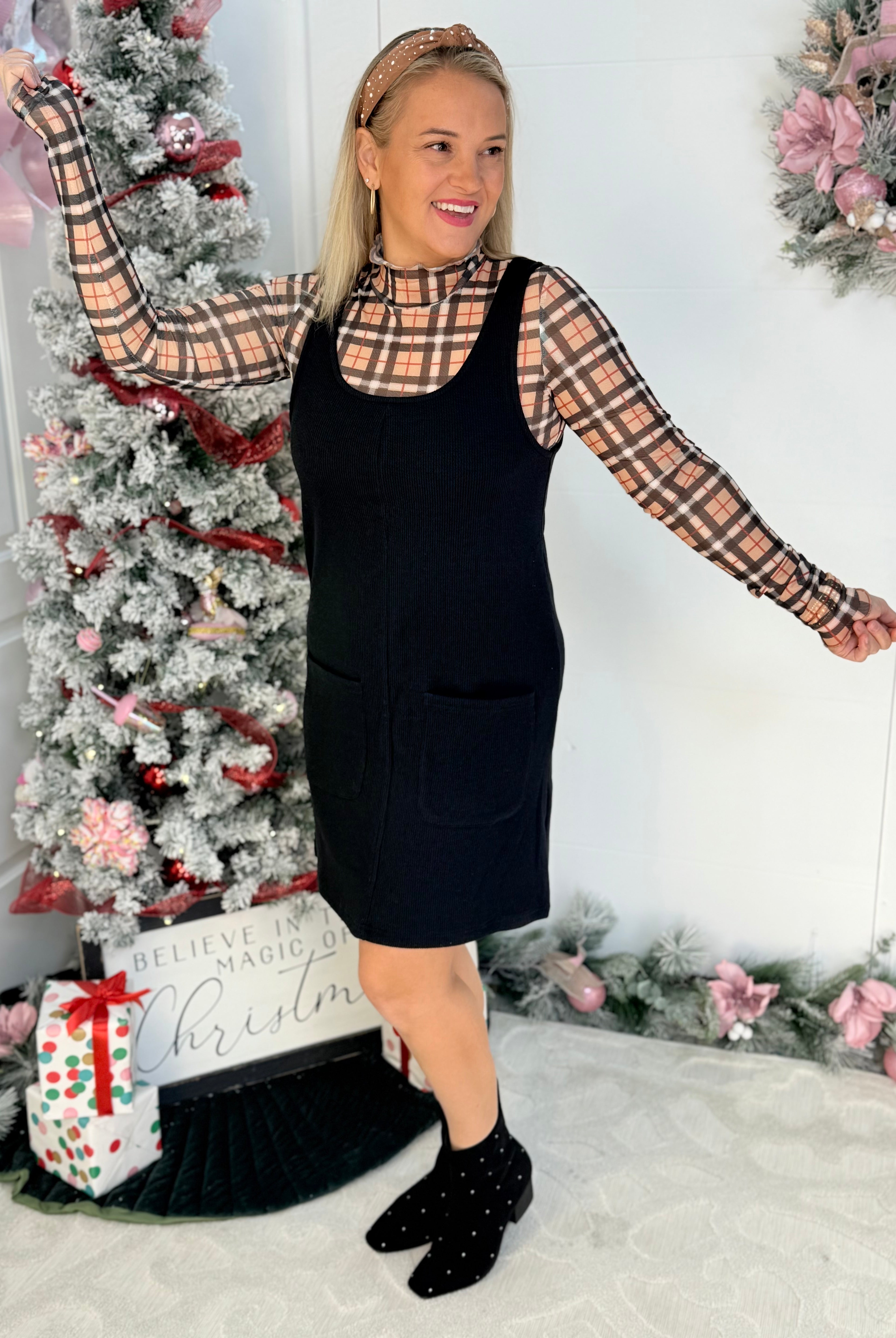 Jess Lea - Keigan Mesh Top - Nora Plaid-110 Long Sleeve Top-Jess Lea-The Lovely Closet, Women's Fashion Boutique in Alexandria, KY