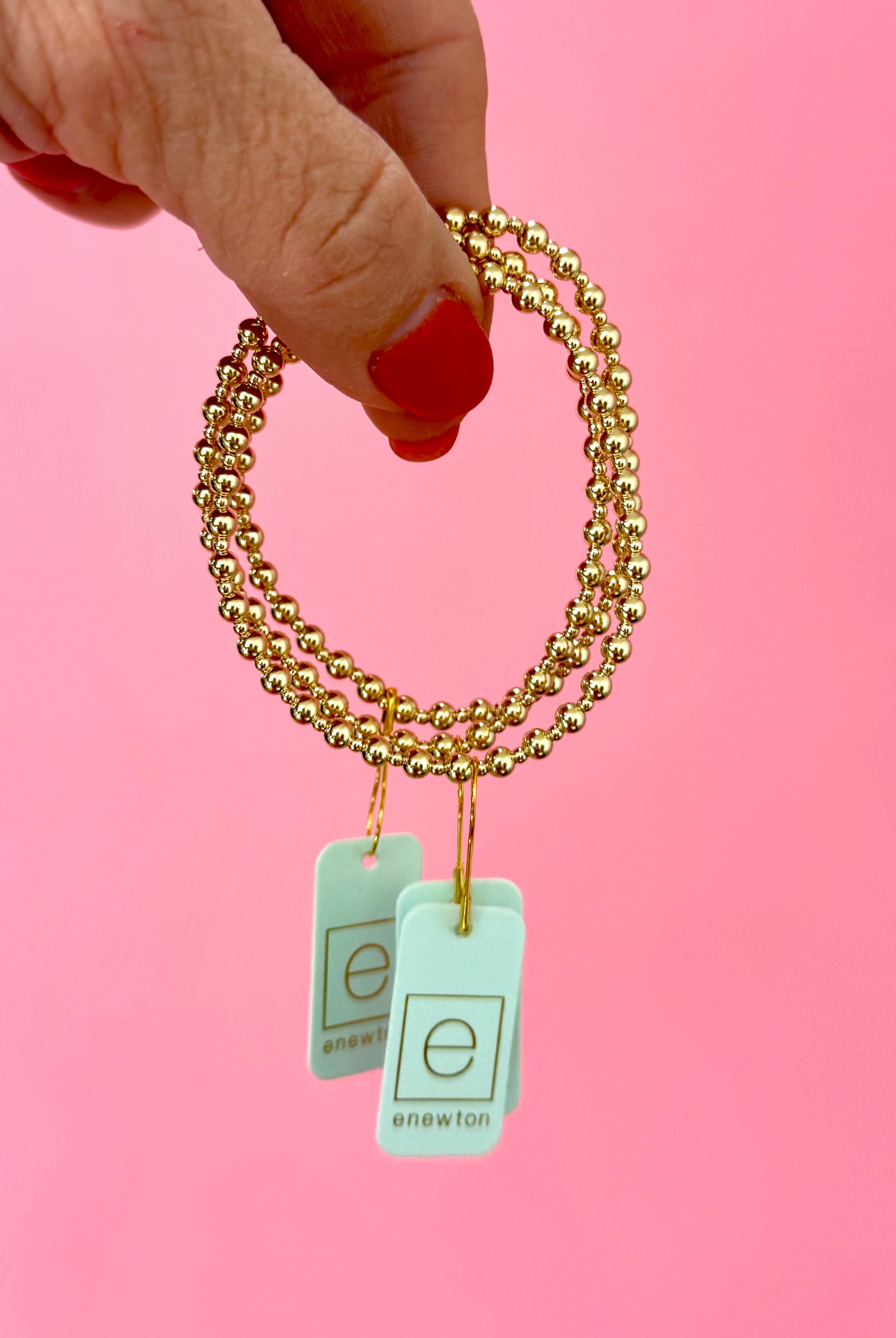 Classic Gold Grateful 4mm Bead Bracelet-260 eNewton-eNewton-The Lovely Closet, Women's Fashion Boutique in Alexandria, KY
