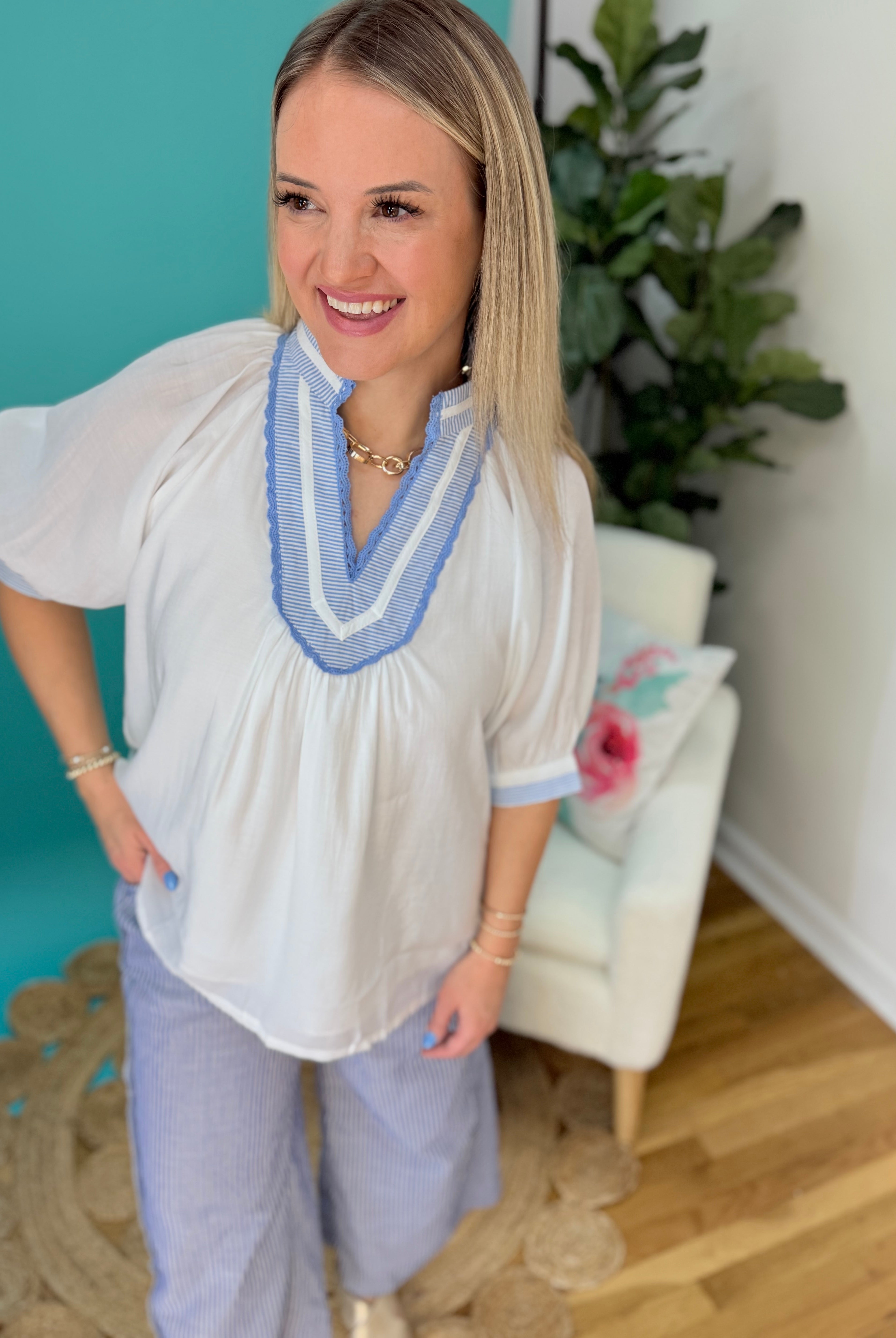 In The Garden Blouse-100 Short Sleeve Tops-The Lovely Closet-The Lovely Closet, Women's Fashion Boutique in Alexandria, KY