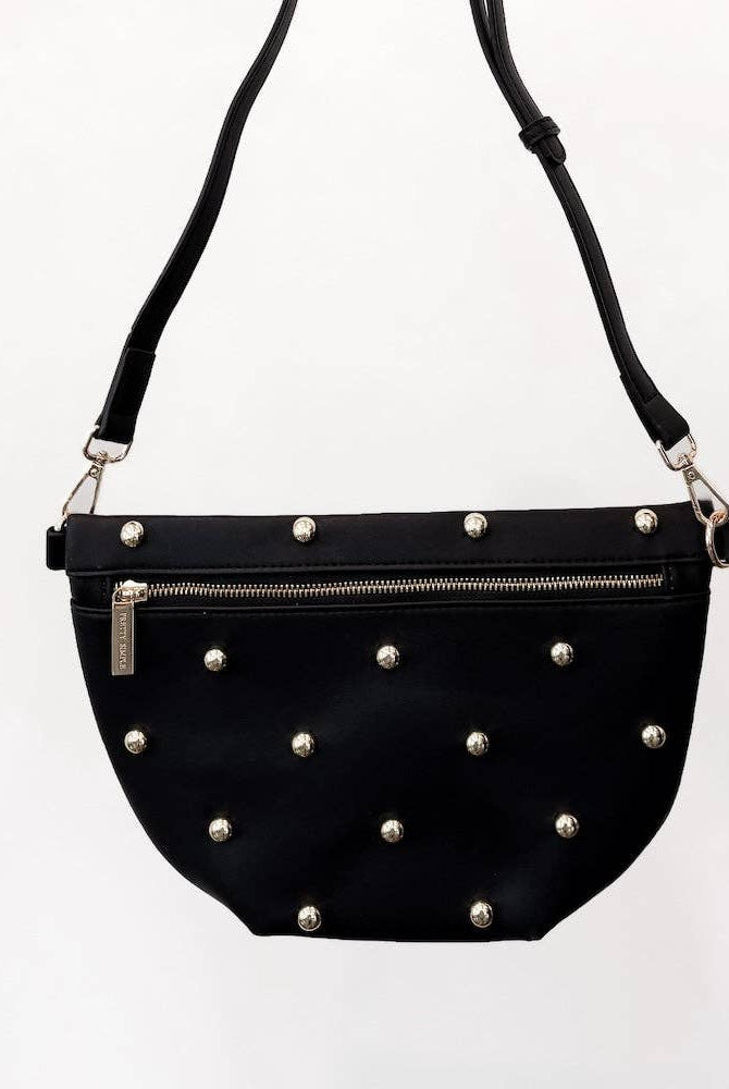 Chic Gold Studded Westlyn Bum Bag: Black-280 Accessories-Pretty Simple-The Lovely Closet, Women's Fashion Boutique in Alexandria, KY