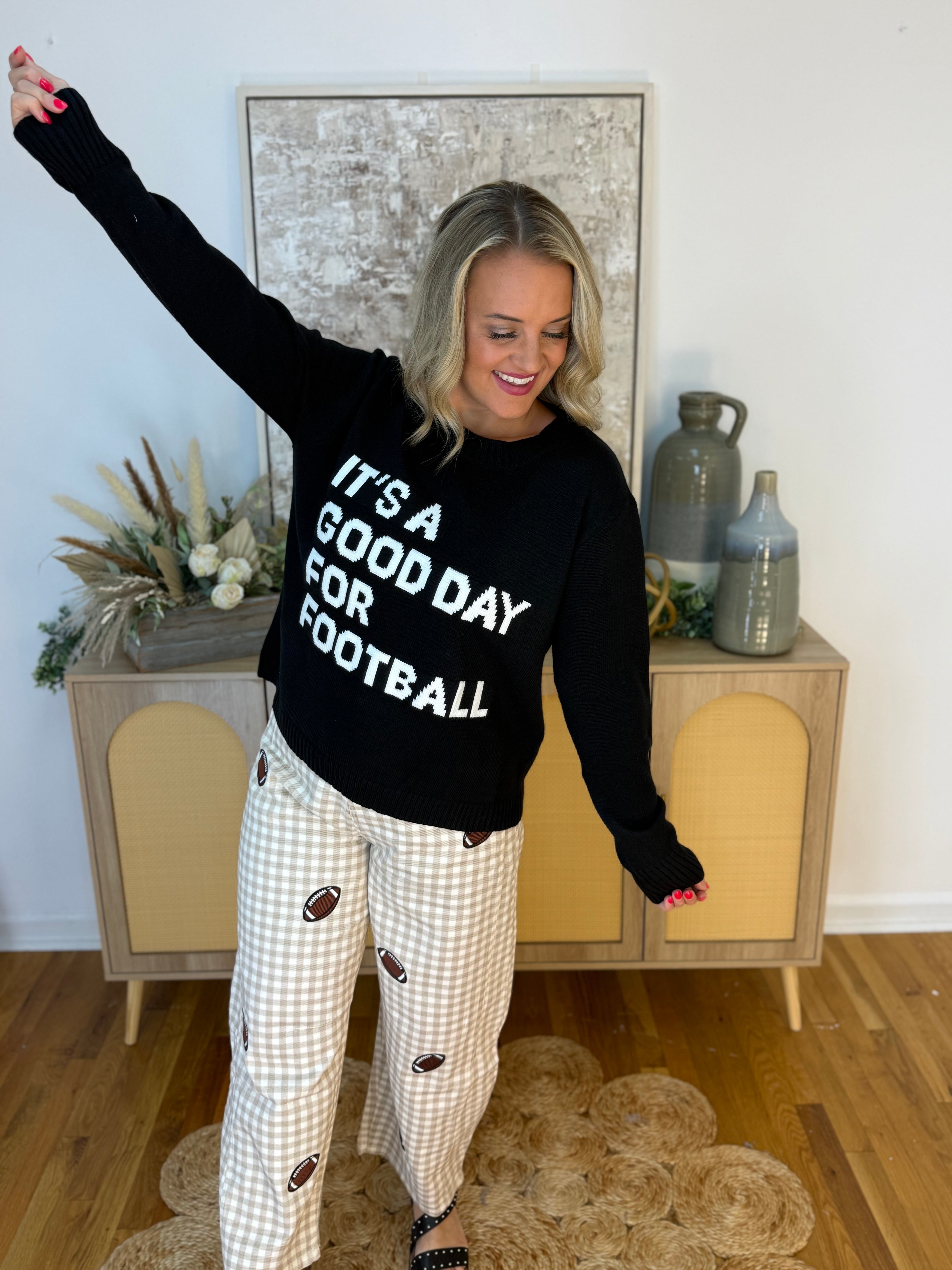It's A Good Day For Football Soft Sweater-140 Sweaters-Panache Apparel Co.-The Lovely Closet, Women's Fashion Boutique in Alexandria, KY