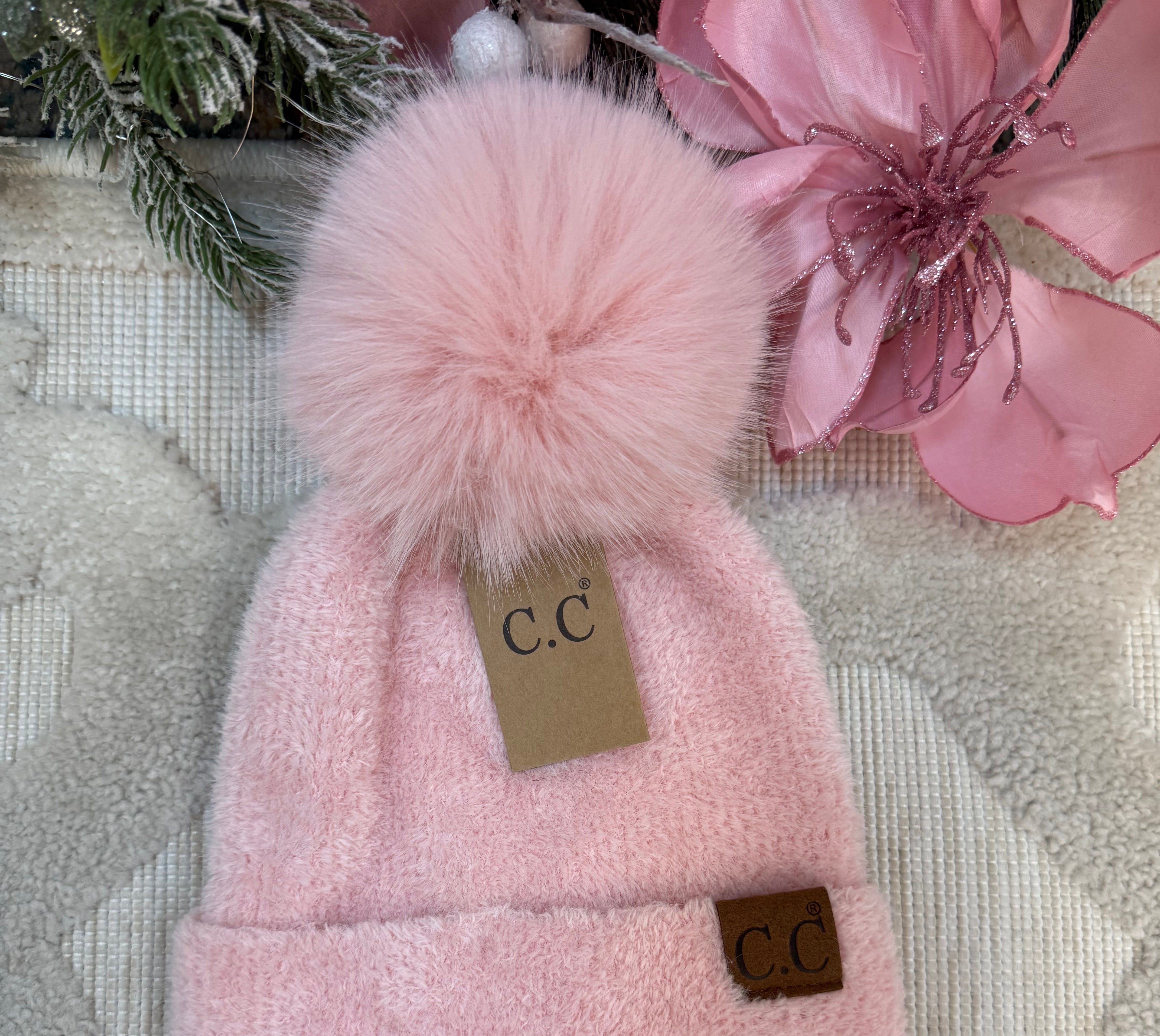 Pink Chenille Beanie-300 Headwear-The Lovely Closet-The Lovely Closet, Women's Fashion Boutique in Alexandria, KY