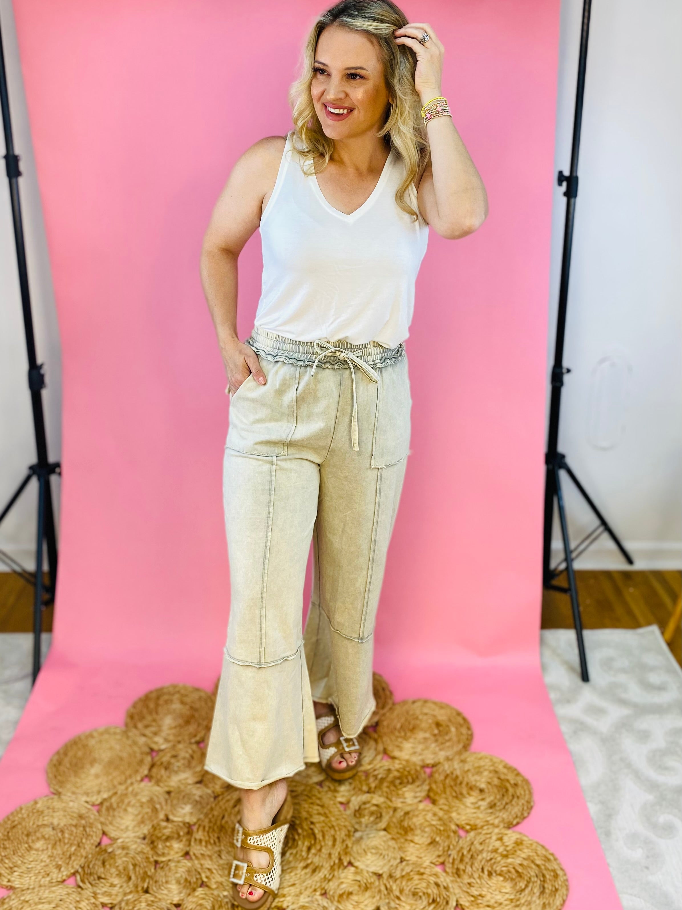 Mineral Washed Pants-240 Pants-Sage + Fig-The Lovely Closet, Women's Fashion Boutique in Alexandria, KY