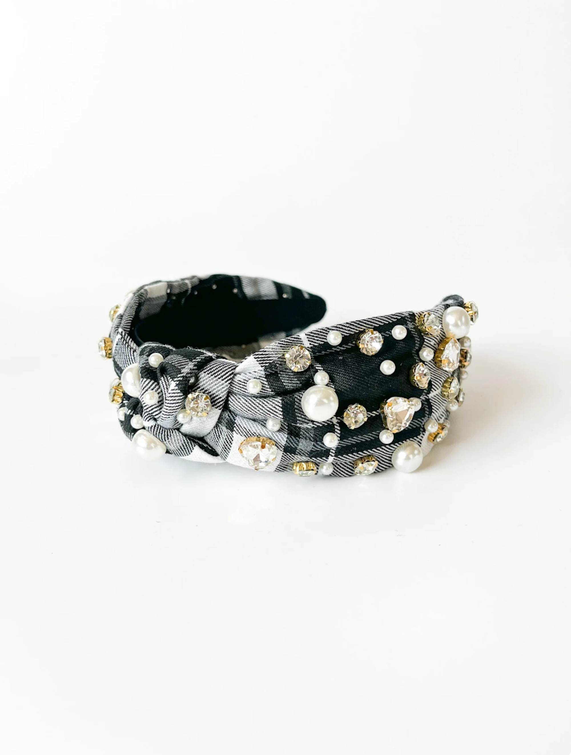 Winter Headband - Plaid Embellished-280 Accessories-Brittyland-The Lovely Closet, Women's Fashion Boutique in Alexandria, KY