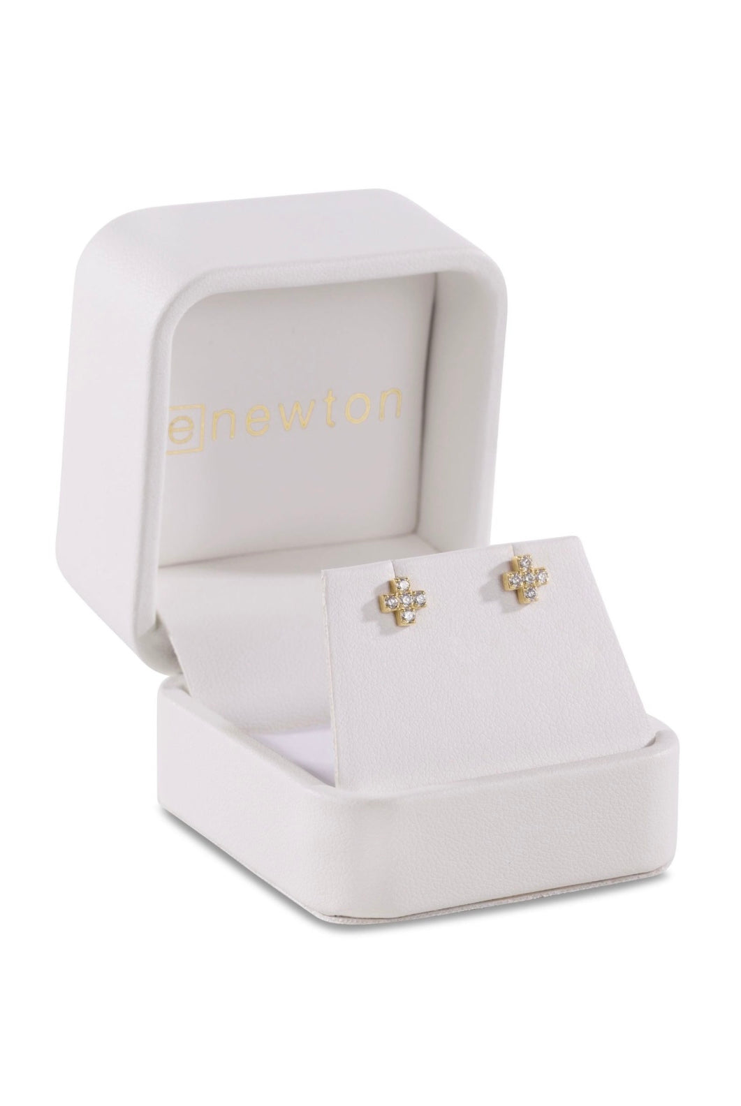 14KT Gold & Diamond Signature Cross Stud-260 eNewton-eNewton-The Lovely Closet, Women's Fashion Boutique in Alexandria, KY