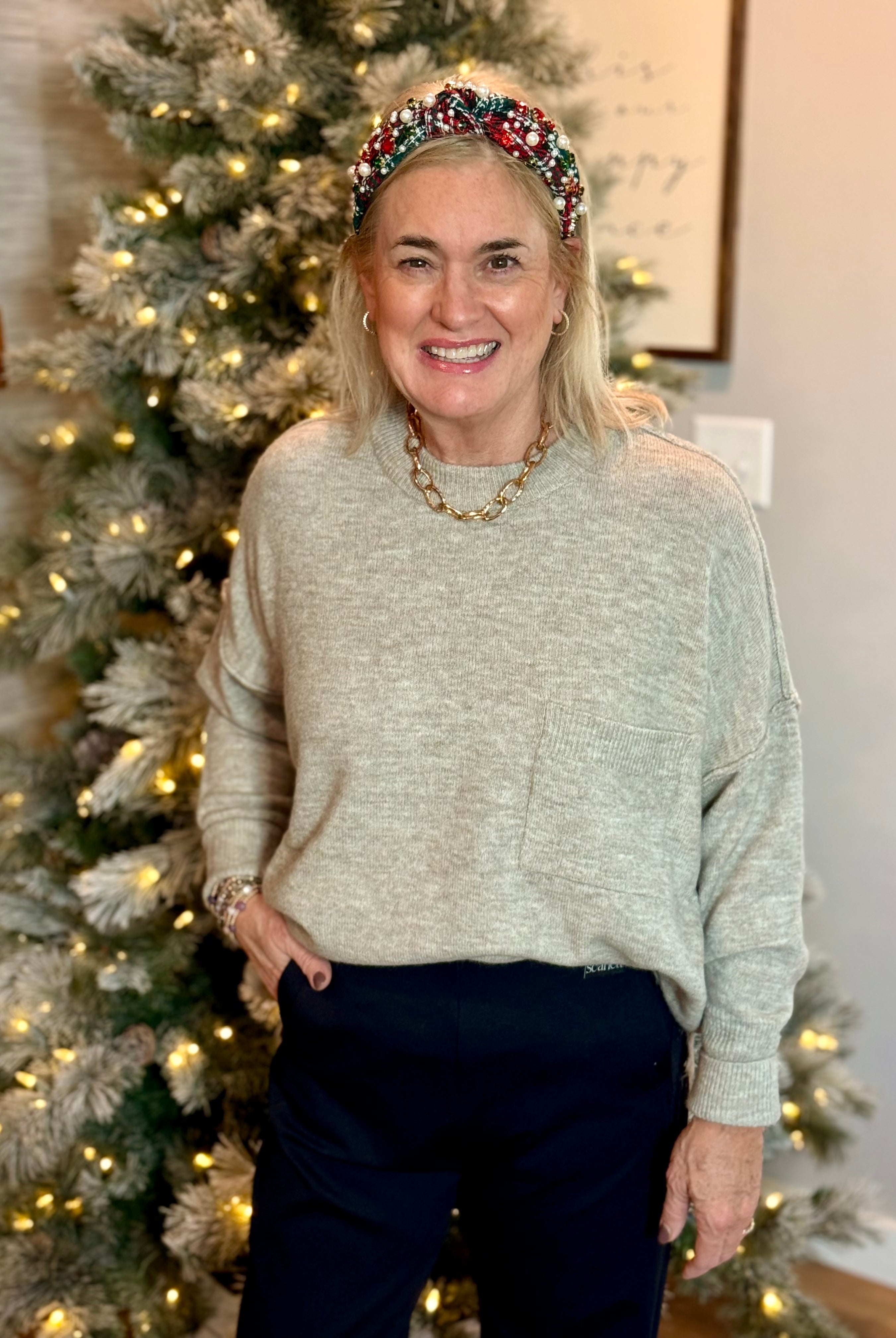 Cozy Chalet Oversized Sweater - Sand-140 Sweaters-zenana-The Lovely Closet, Women's Fashion Boutique in Alexandria, KY