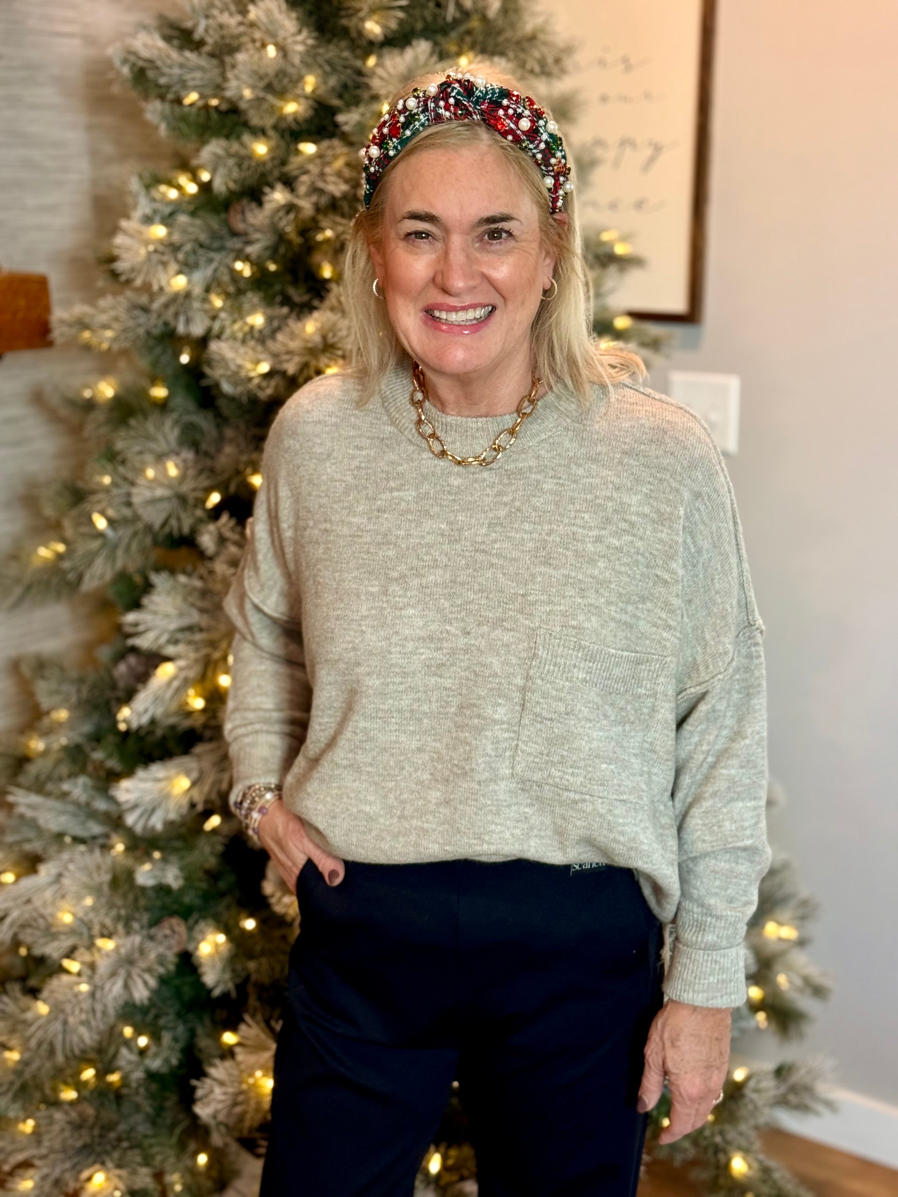 Cozy Chalet Oversized Sweater - Sand-140 Sweaters-zenana-The Lovely Closet, Women's Fashion Boutique in Alexandria, KY