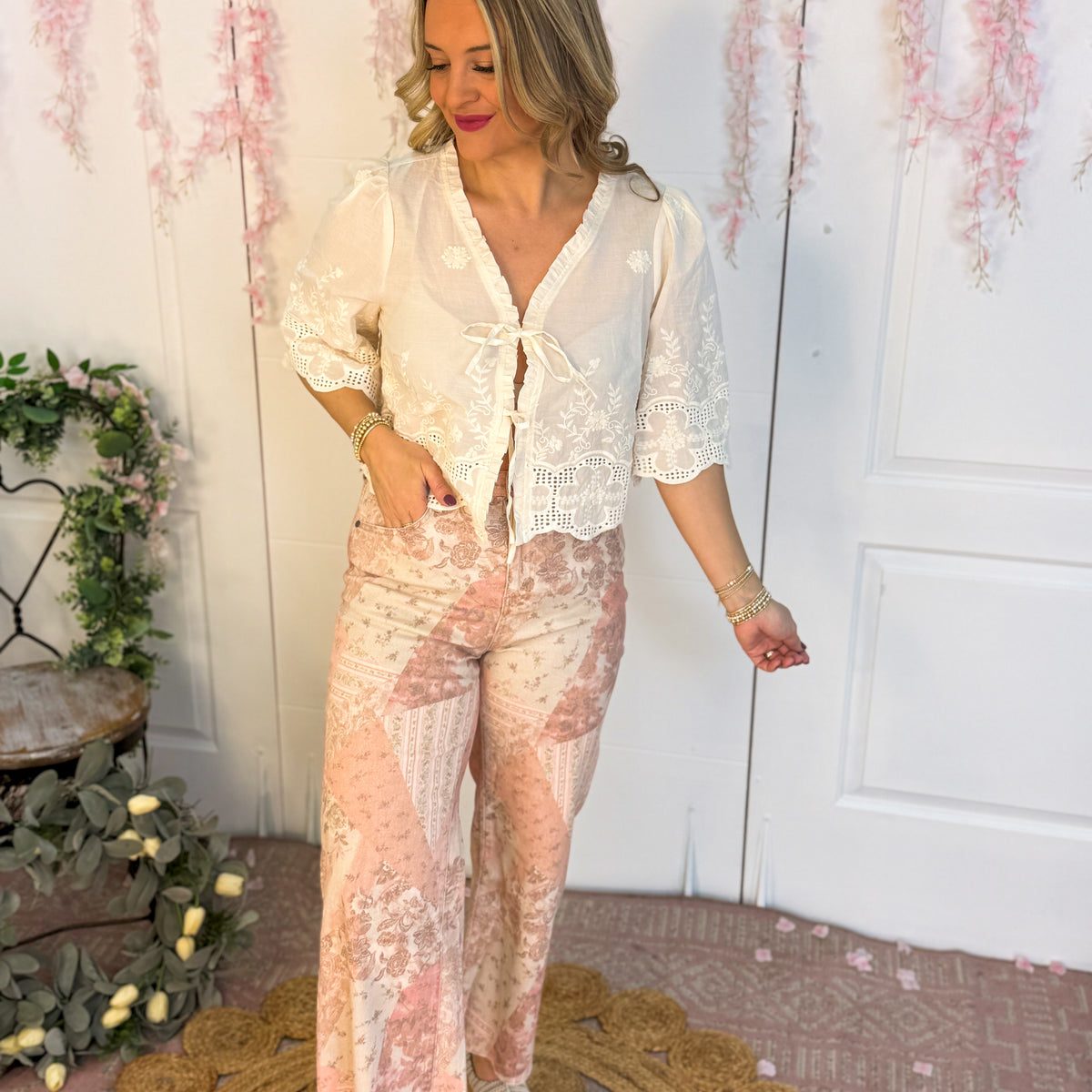 Vintage Rose Patchwork Print Pant – The Lovely Closet