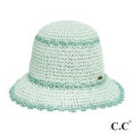 FINAL SALE - CC Straw Bucket Hat - SPF 55 Mint-300 Headwear-judson-The Lovely Closet, Women's Fashion Boutique in Alexandria, KY