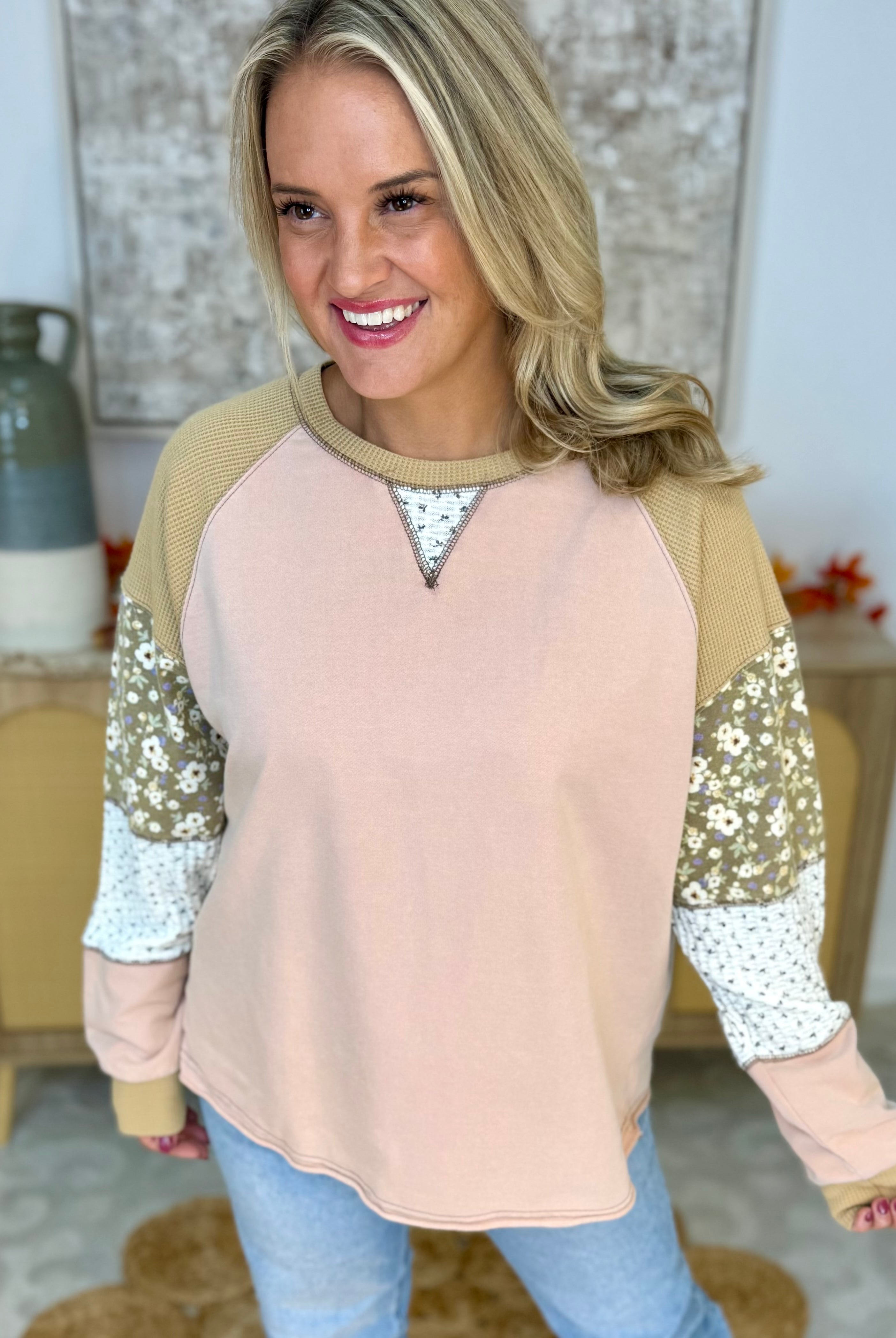 Harvest Wishes Pullover - Blush-110 Long Sleeve Top-easel-The Lovely Closet, Women's Fashion Boutique in Alexandria, KY