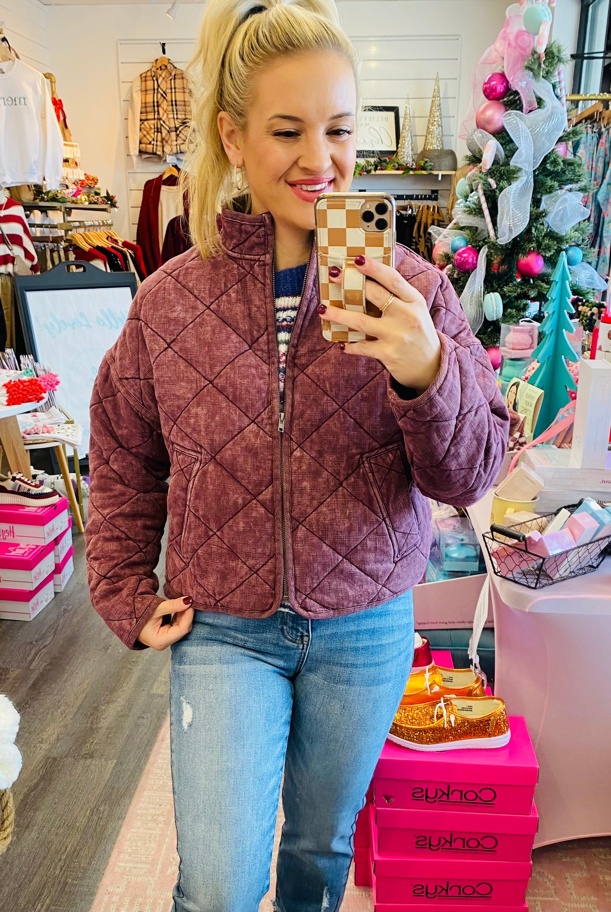 FINAL SALE - Plum Perfect Jacket-999 History-The Lovely Closet-The Lovely Closet, Women's Fashion Boutique in Alexandria, KY