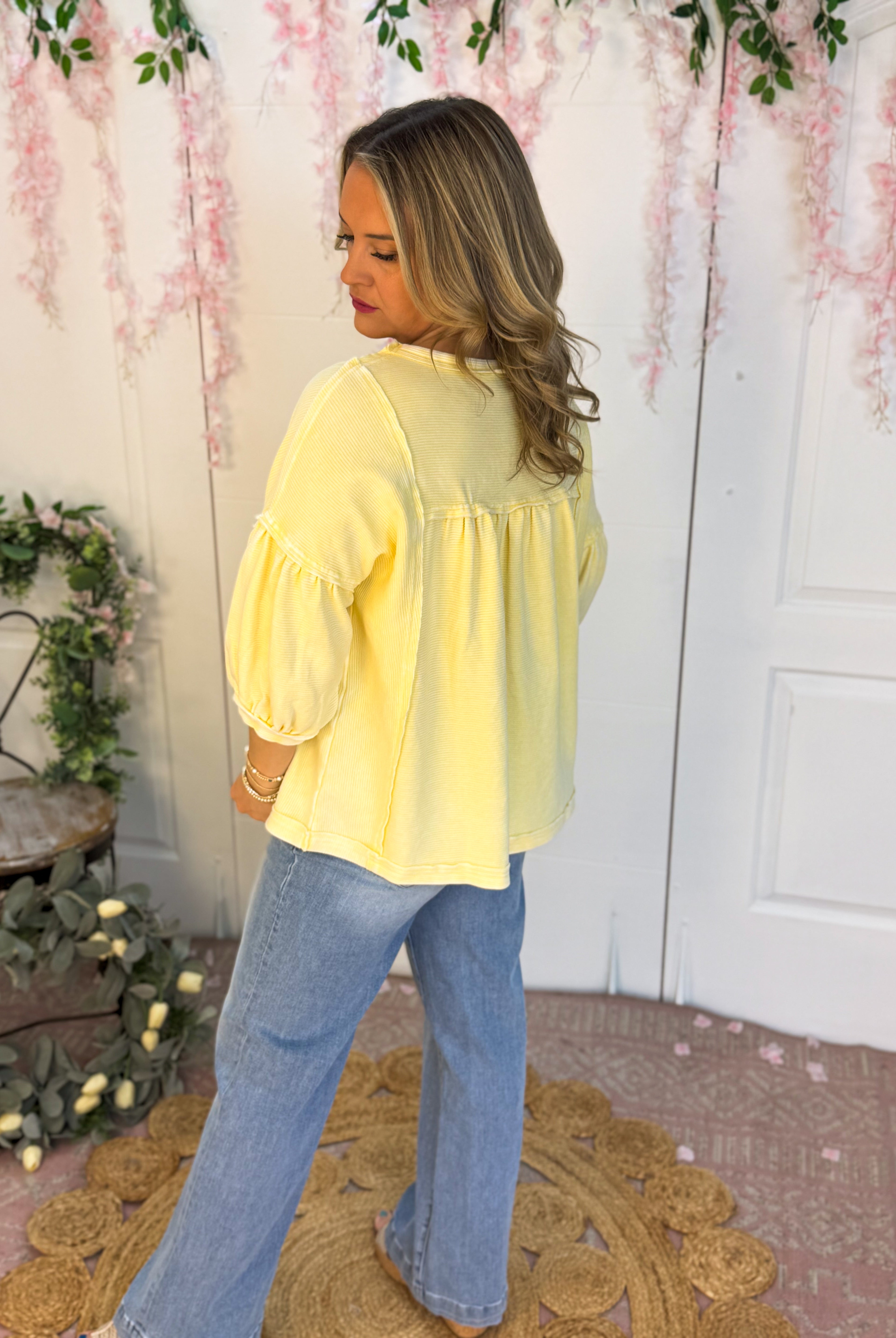 Walking on Sunshine Top-100 Short Sleeve Tops-easel-The Lovely Closet, Women's Fashion Boutique in Alexandria, KY